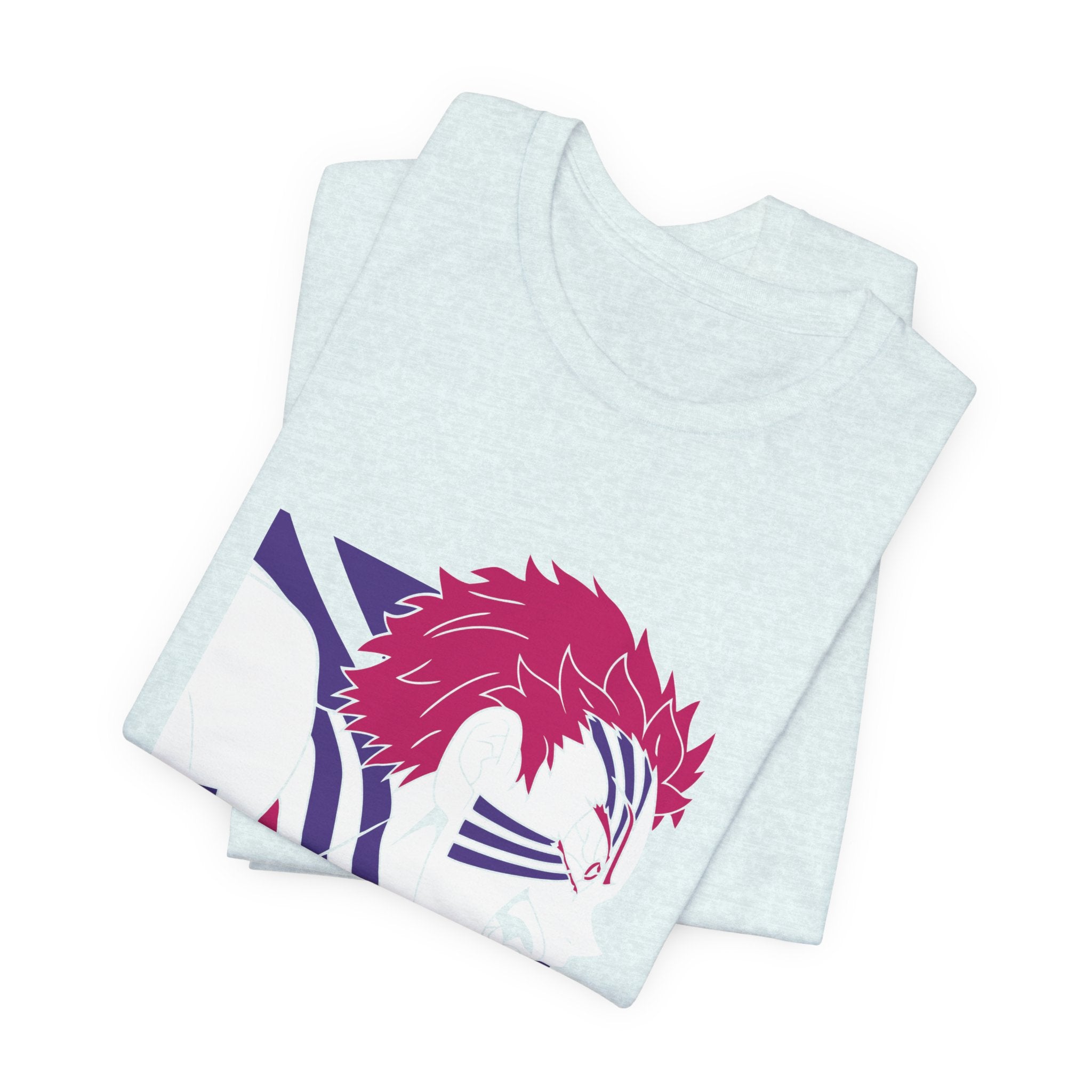 Anime Tiger Face T‑Shirt — Stylized Red & Purple Graphic Tee