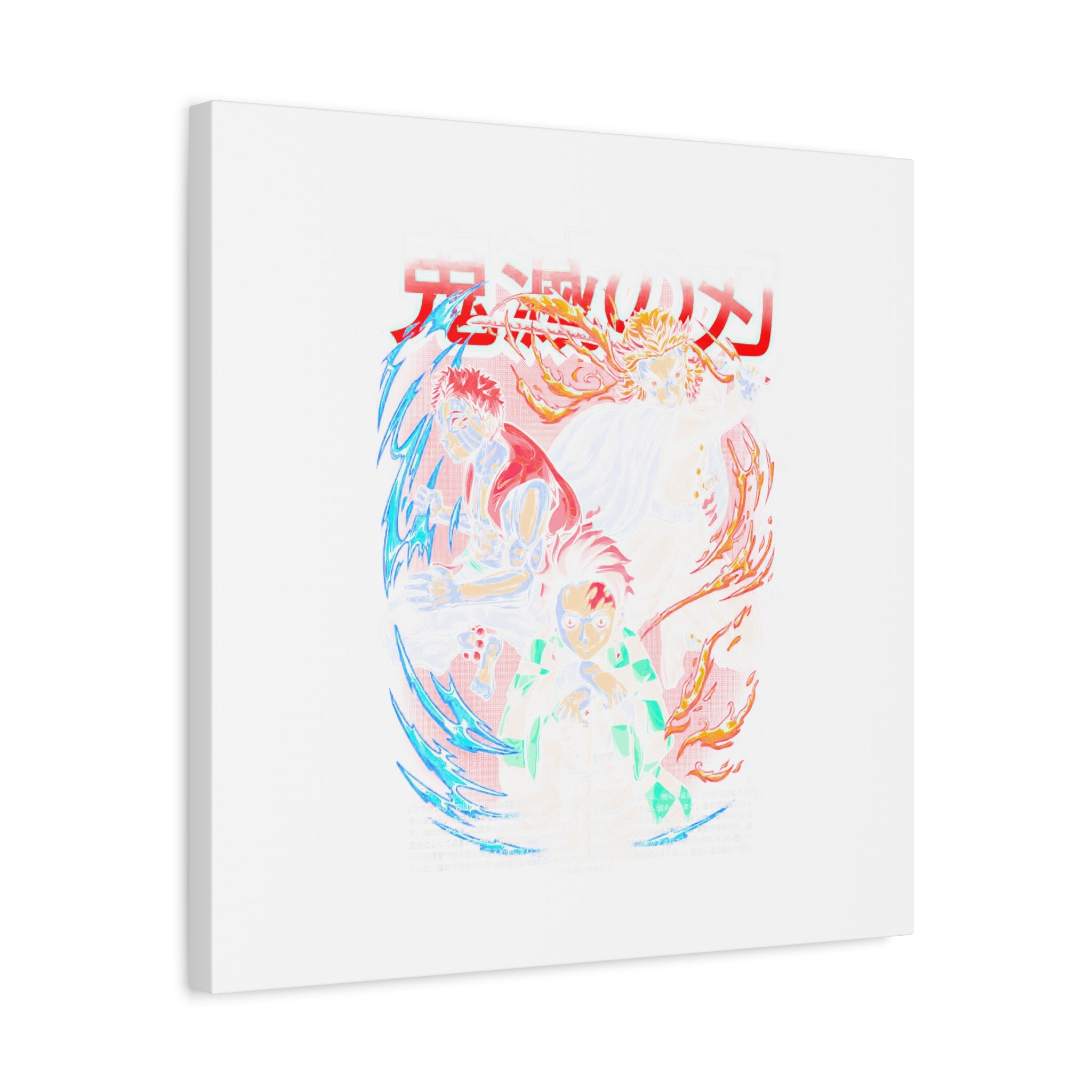 Anime Canvas Wall Art — Demon Slayer Tanjiro & Rengoku Matte Stretched Print