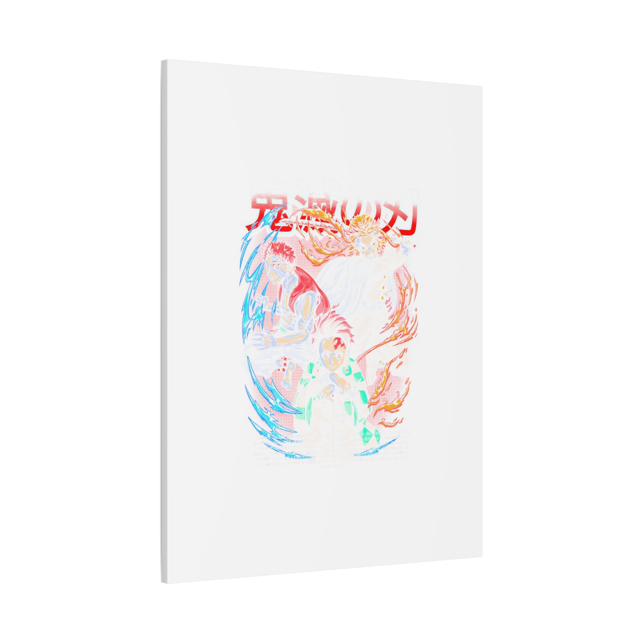 Anime Canvas Wall Art — Demon Slayer Tanjiro & Rengoku Matte Stretched Print