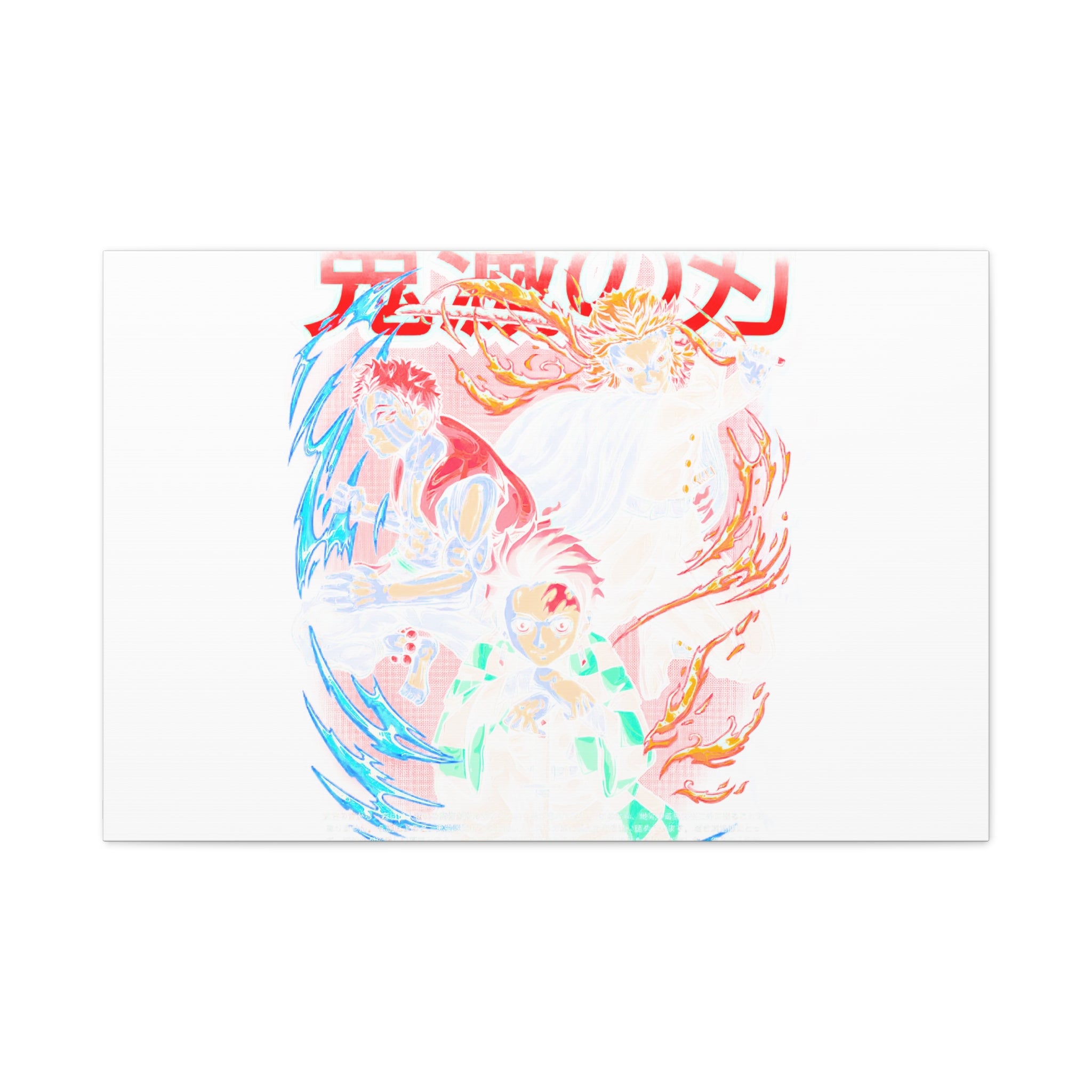 Anime Canvas Wall Art — Demon Slayer Tanjiro & Rengoku Matte Stretched Print