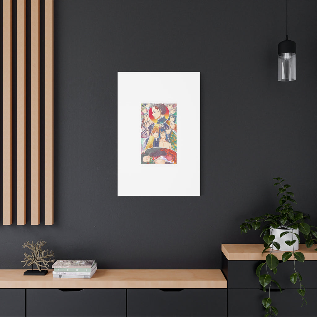 Anime Character Collage Matte Canvas Print - Stretched Wall Art