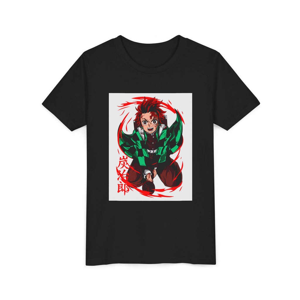 Youth Anime Character Tee — Action Pose Graphic Short Sleeve Shirt