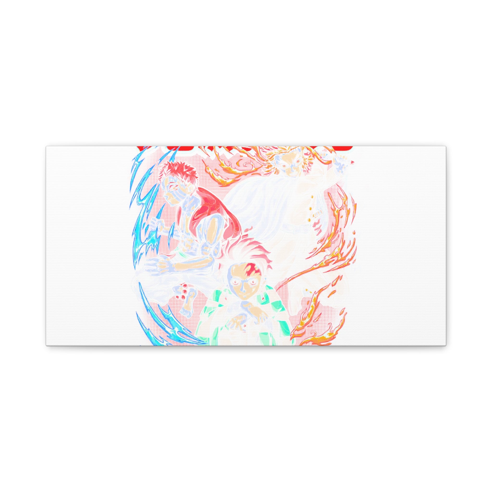 Anime Canvas Wall Art — Demon Slayer Tanjiro & Rengoku Matte Stretched Print