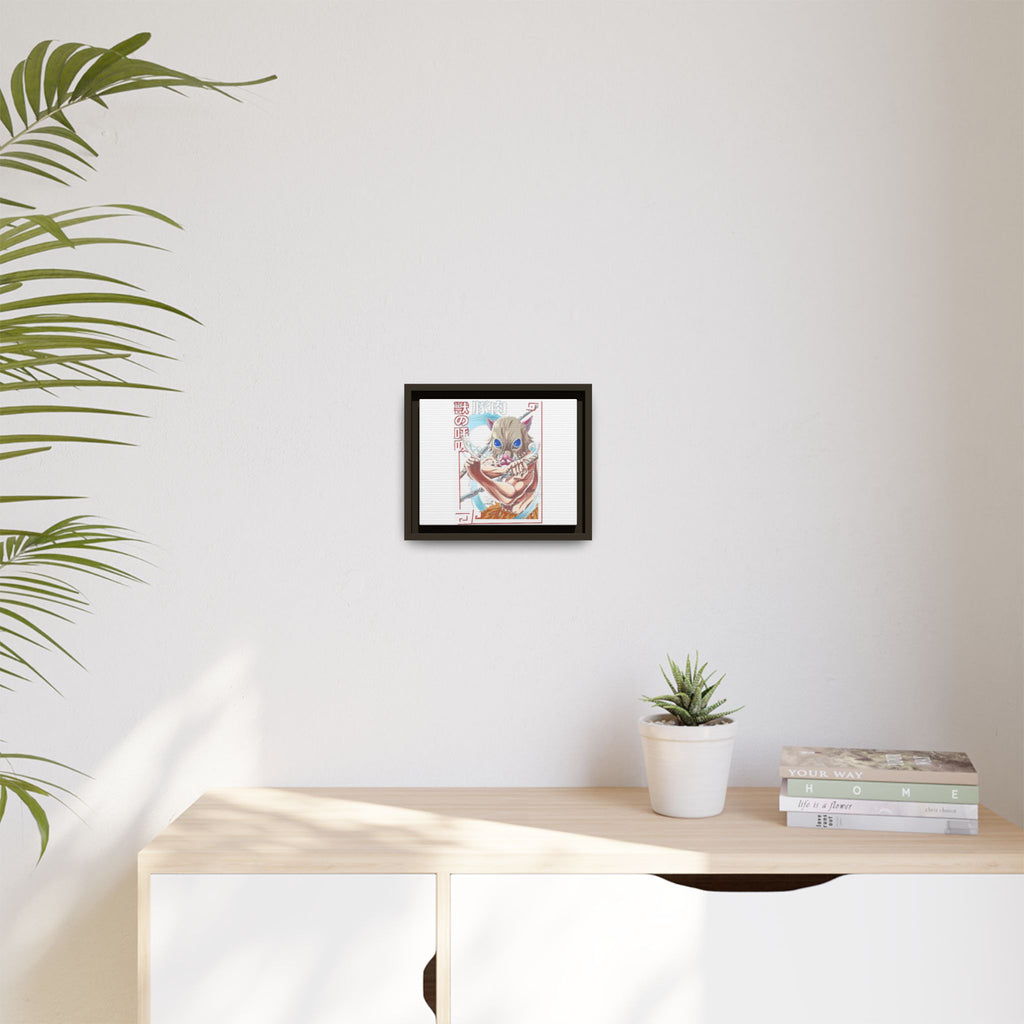 Demon Mask Anime Canvas Print — Inosuke Framed Matte Wall Art
