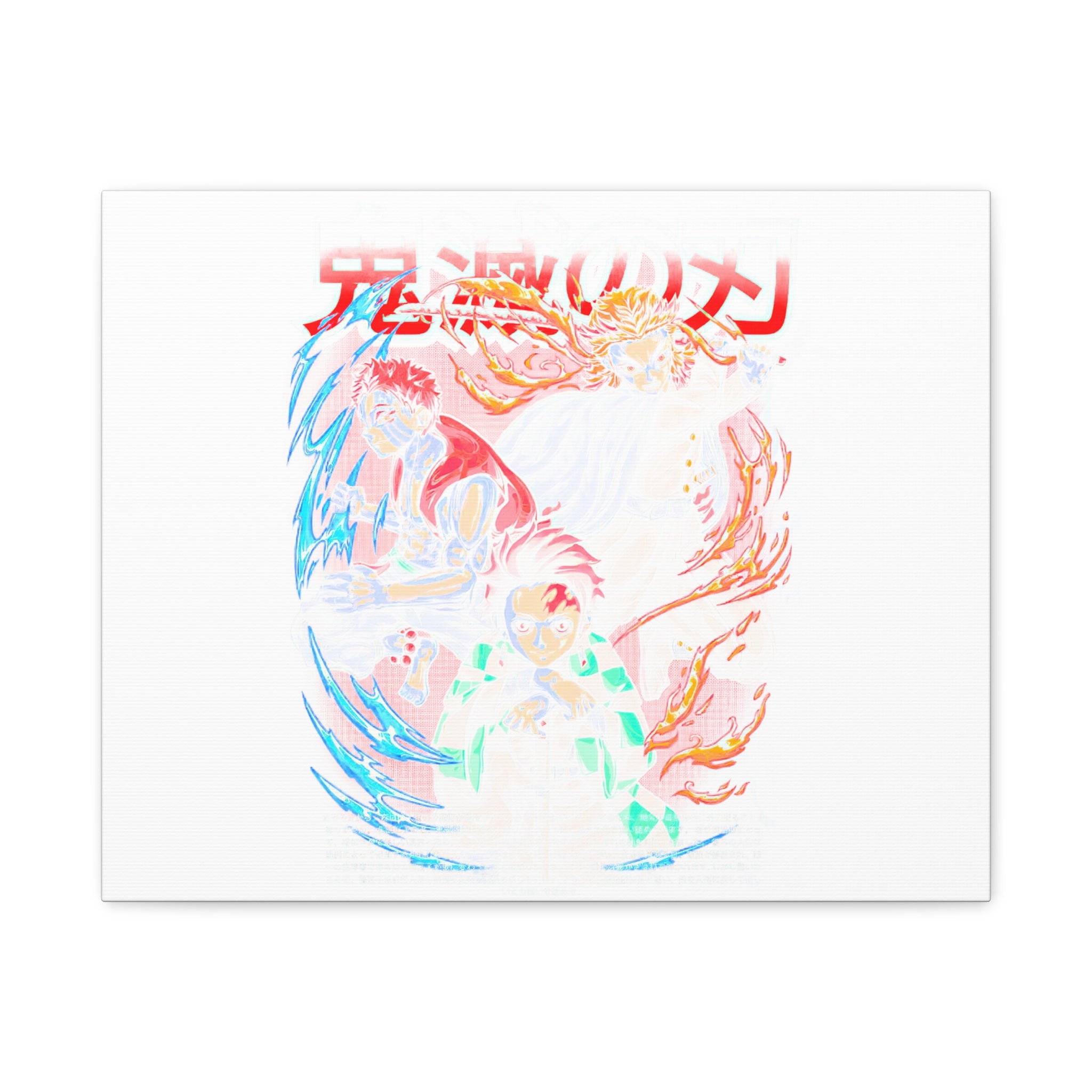 Anime Canvas Wall Art — Demon Slayer Tanjiro & Rengoku Matte Stretched Print