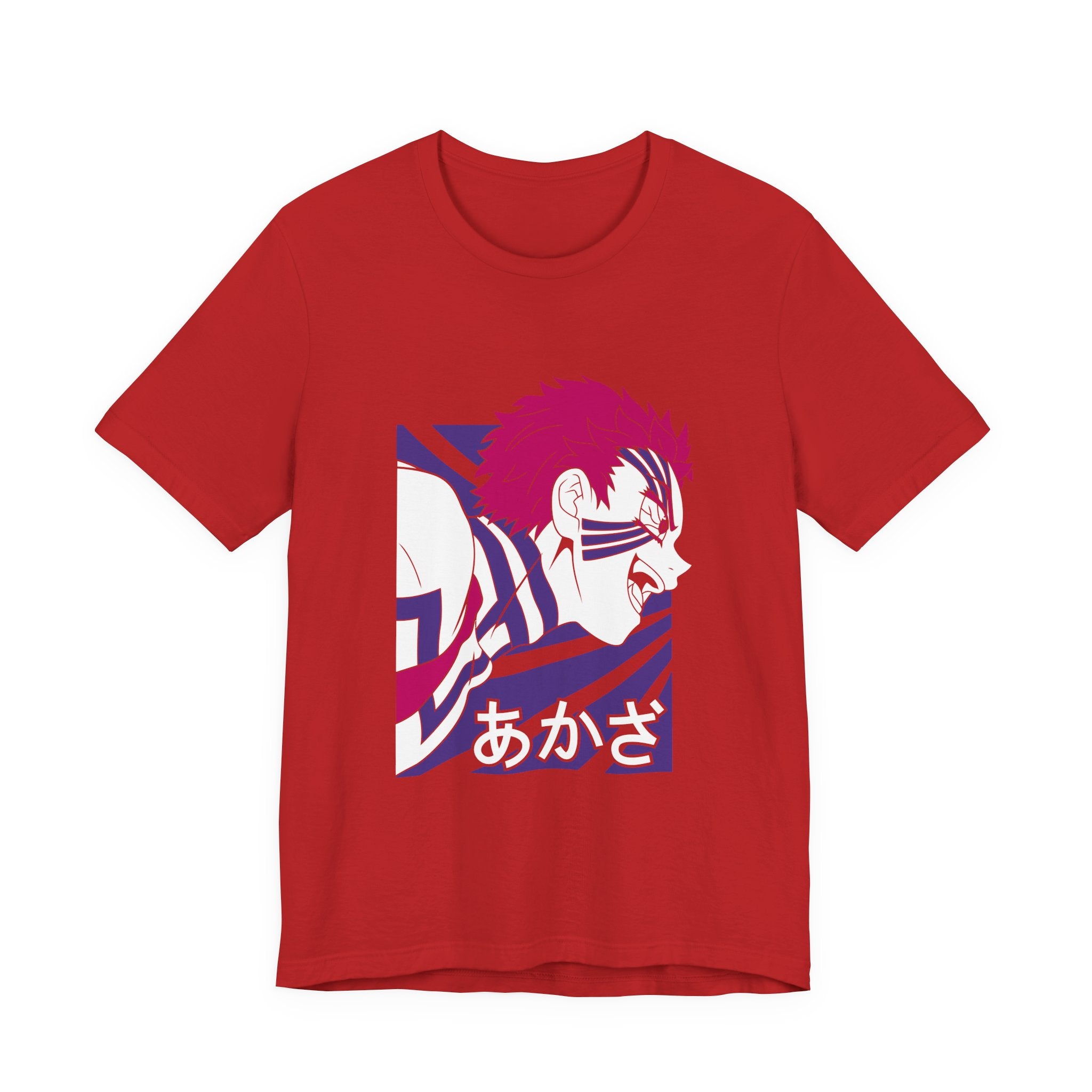 Anime Tiger Face T‑Shirt — Stylized Red & Purple Graphic Tee