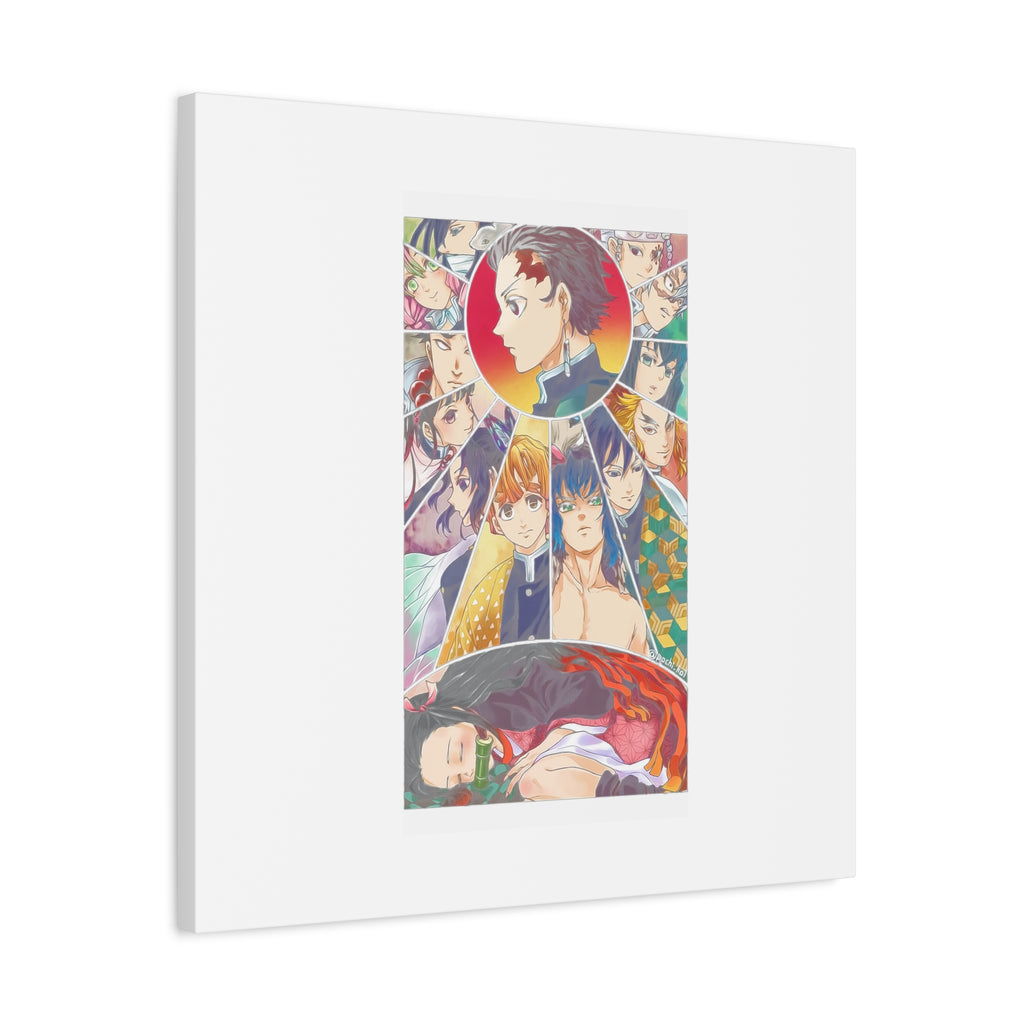 Anime Character Collage Matte Canvas Print - Stretched Wall Art