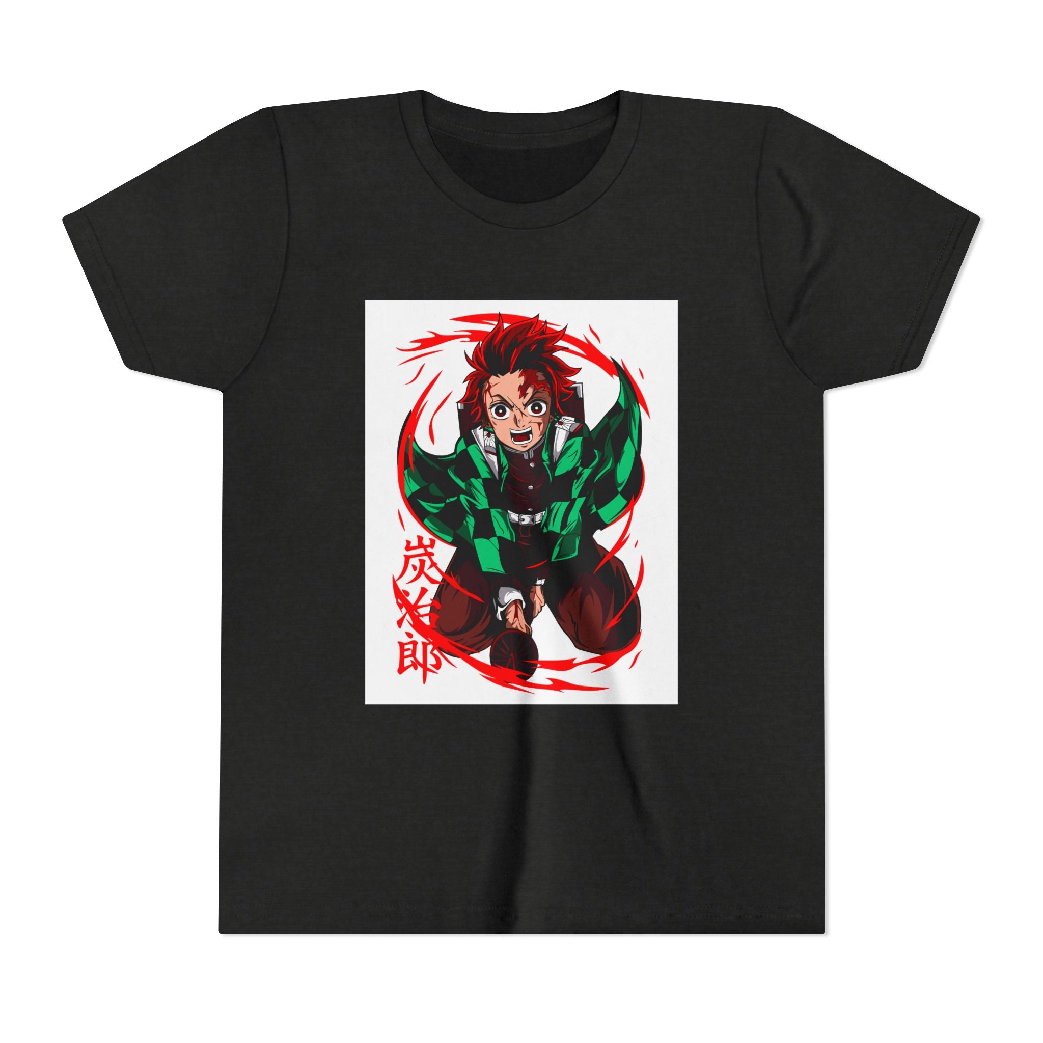 Youth Anime Character Tee — Action Pose Graphic Short Sleeve Shirt