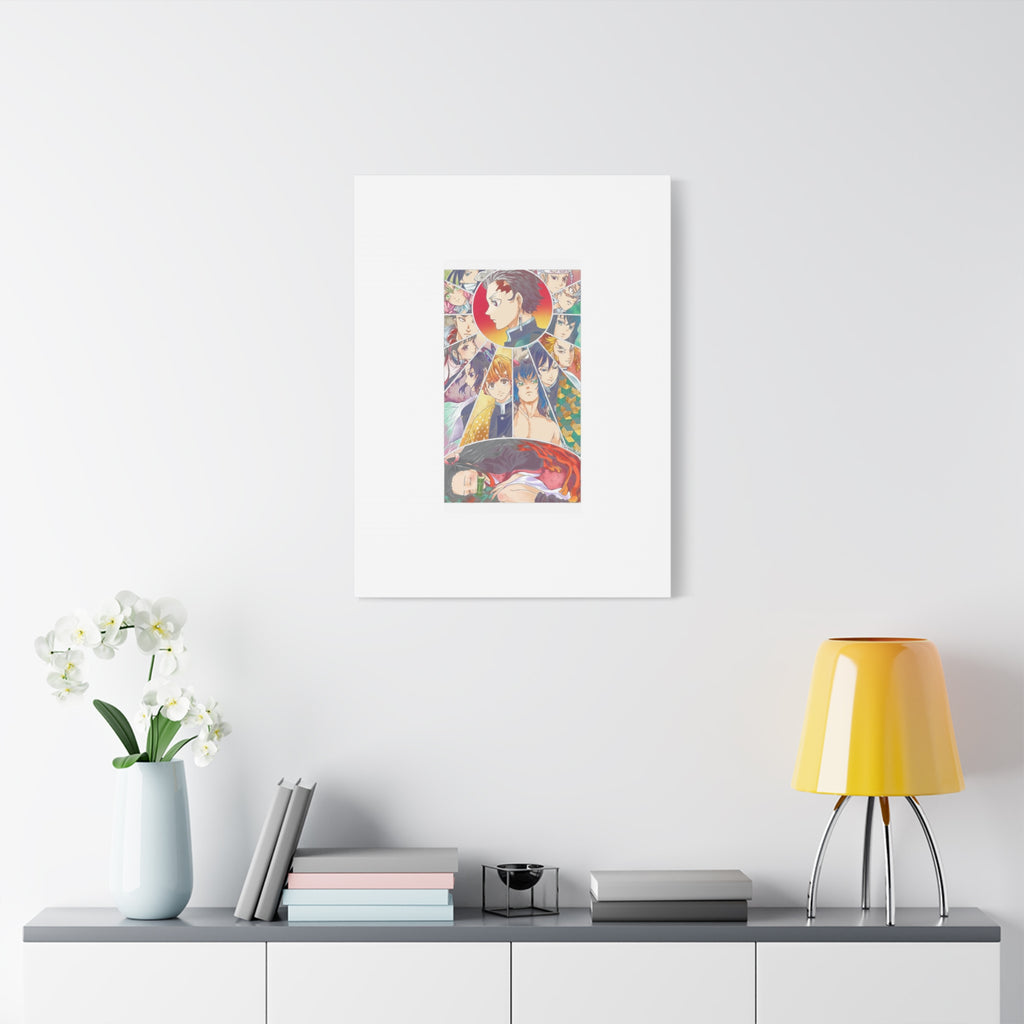 Anime Character Collage Matte Canvas Print - Stretched Wall Art
