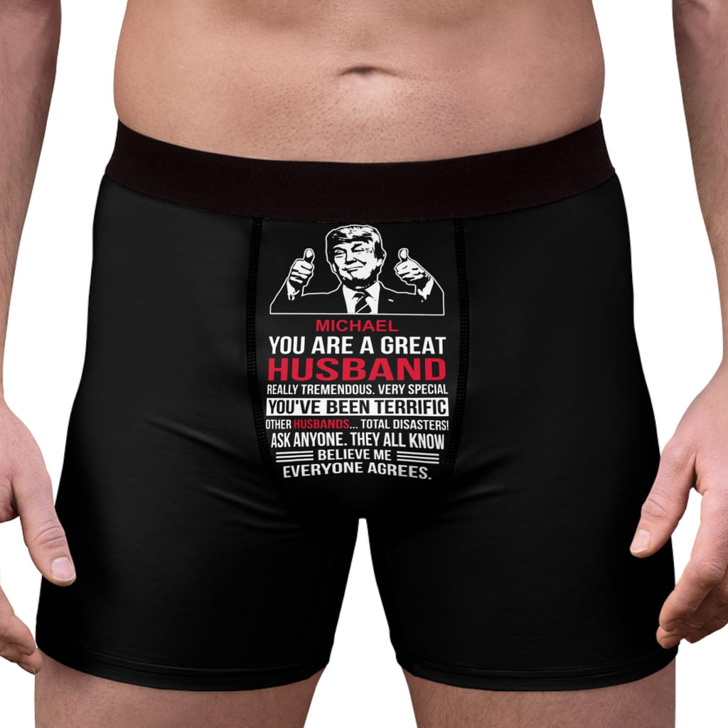 You are Great Husband Boyfriend | Custom Title and Name Trump Boxer Briefs | Personalized Gift for Husband, Valentines Day 680629 - GOP