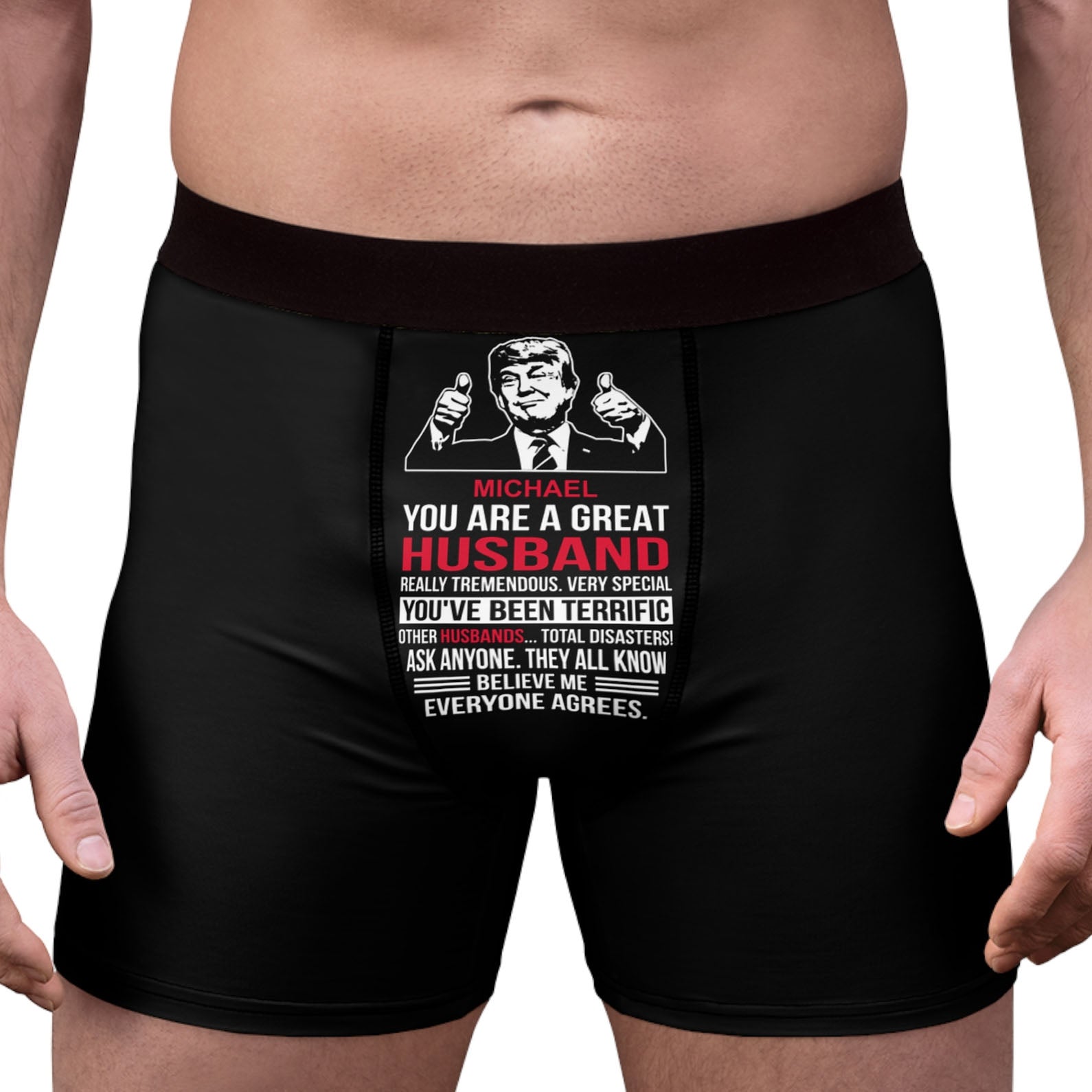You are Great Husband Boyfriend | Custom Title and Name Trump Boxer Briefs | Personalized Gift for Husband, Valentines Day 680629 - GOP