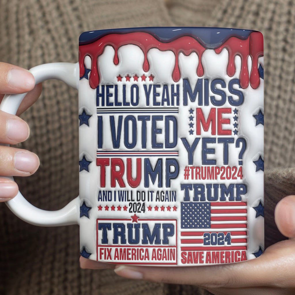I Voted Trump Mug | Trump 2024 Mug | Trump Supporters Mug | Patriotic 3D Inflated Mug C1105 - GOP