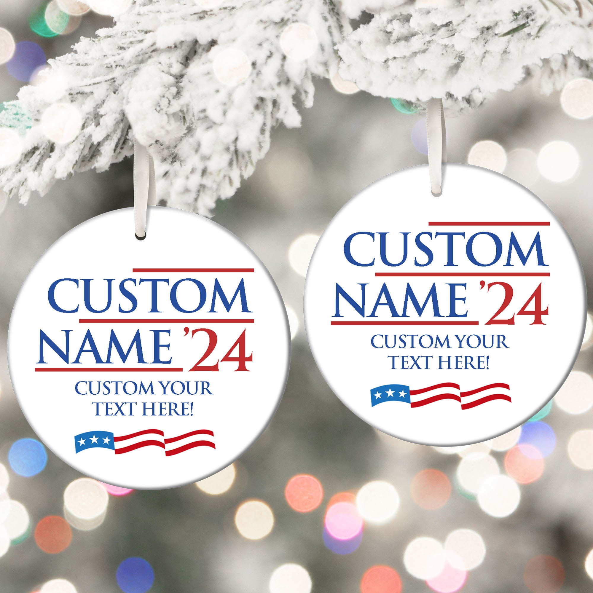 Custom Election Ornament | Personalized Election Ornament | Custom Name Ceramic Ornament C1209 - GOP