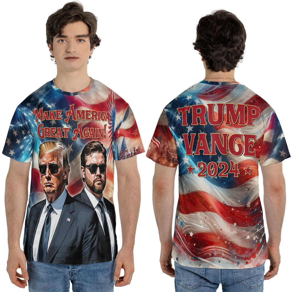 Trump Vance 2024 Make America Great Again | Trump 2024 3D Shirt | JD Vance Shirt | Trump Supporters All-Over Printed T-Shirt C1225 - GOP