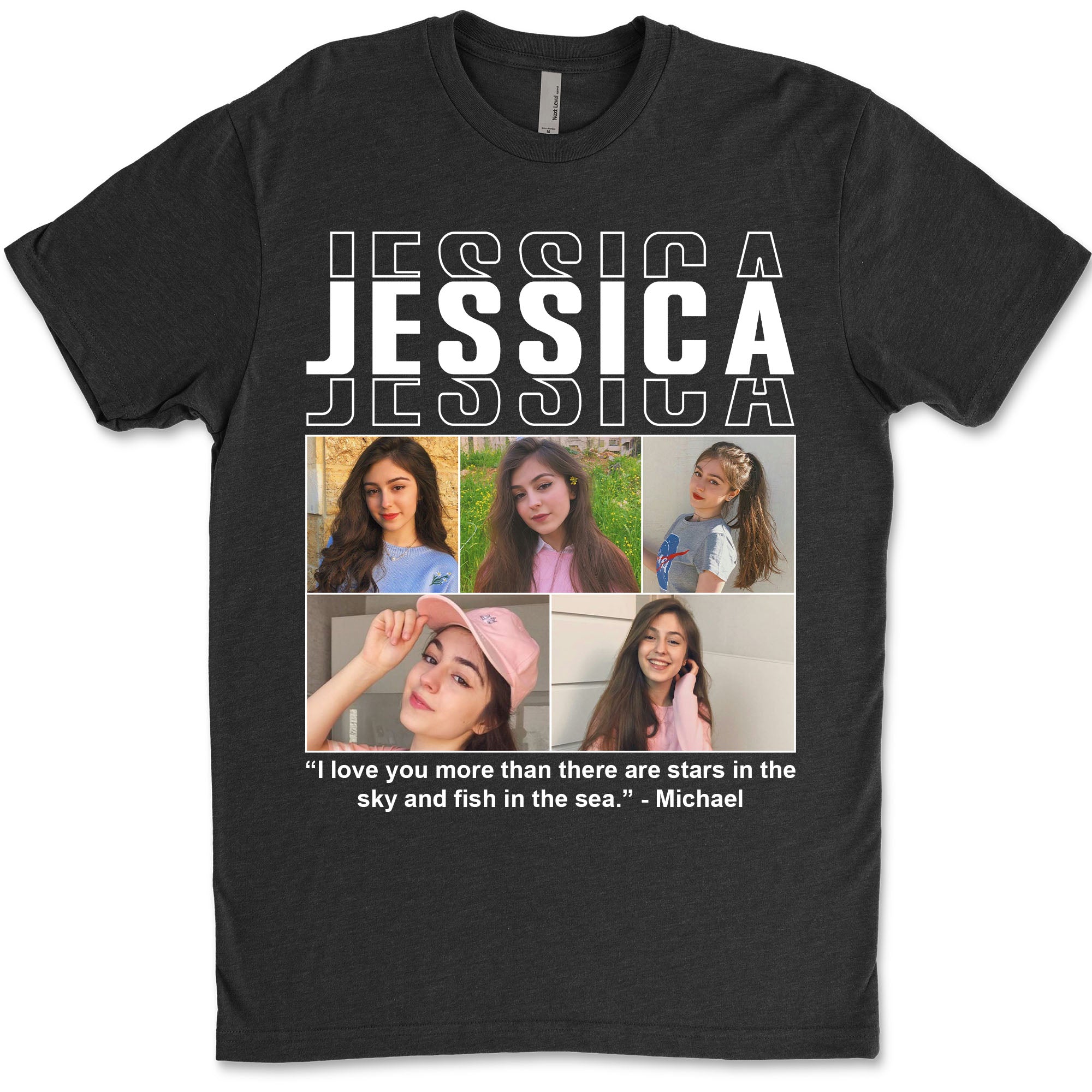 Live Preview Custom Collage Pets Photo, Personalized Upload Dog Cat Pet Photo Shirt Dark C1352