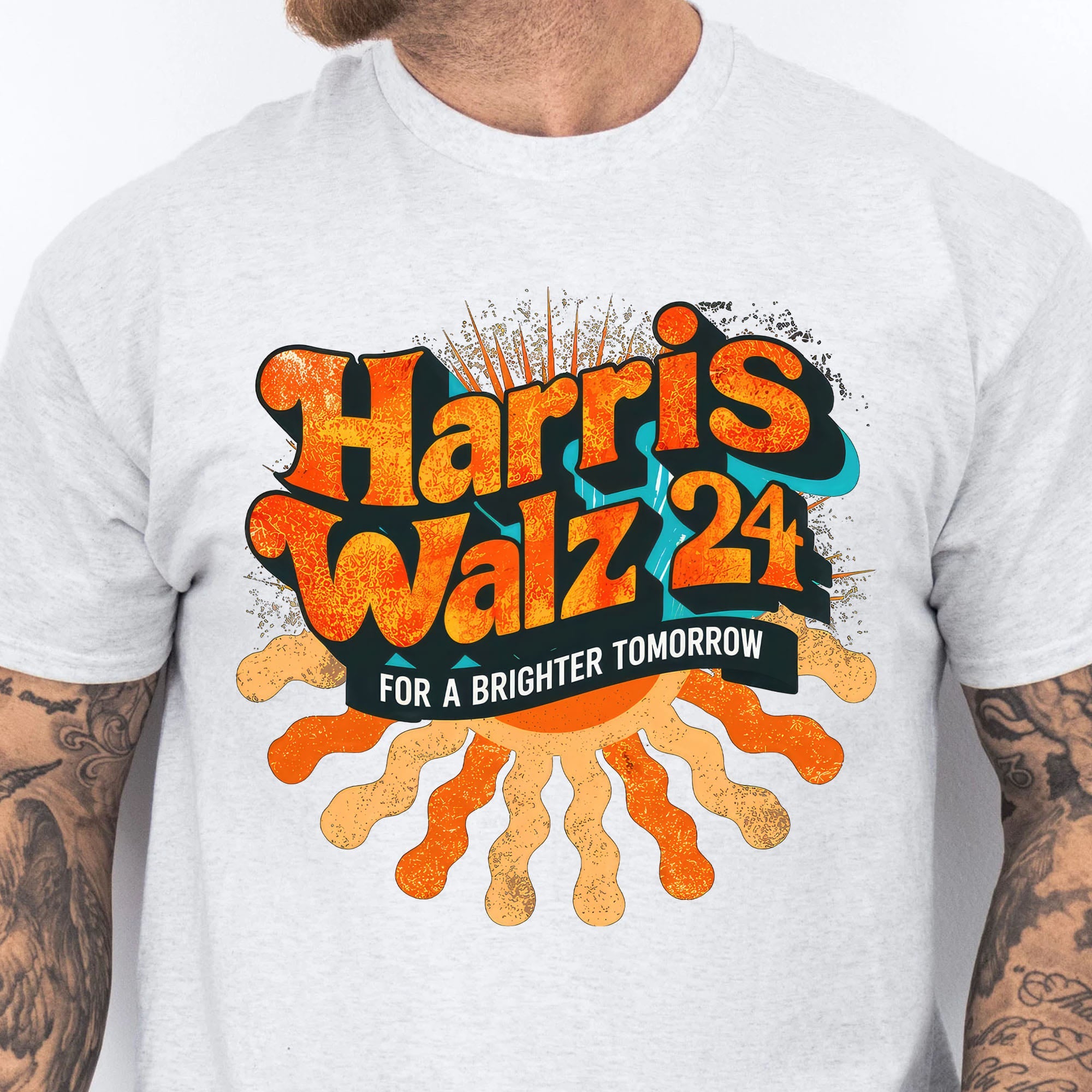 Harris Walz Retro For A Brighter Tomorrow Shirt | Kamala Harris 2024 Shirt | Democrat Shirt Bright T1439 - KH2