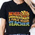 Never Underestimate A Public School Teacher Shirt | Democrat Shirt | Kamala Harris 2024 Shirt Dark T1544 - KH2