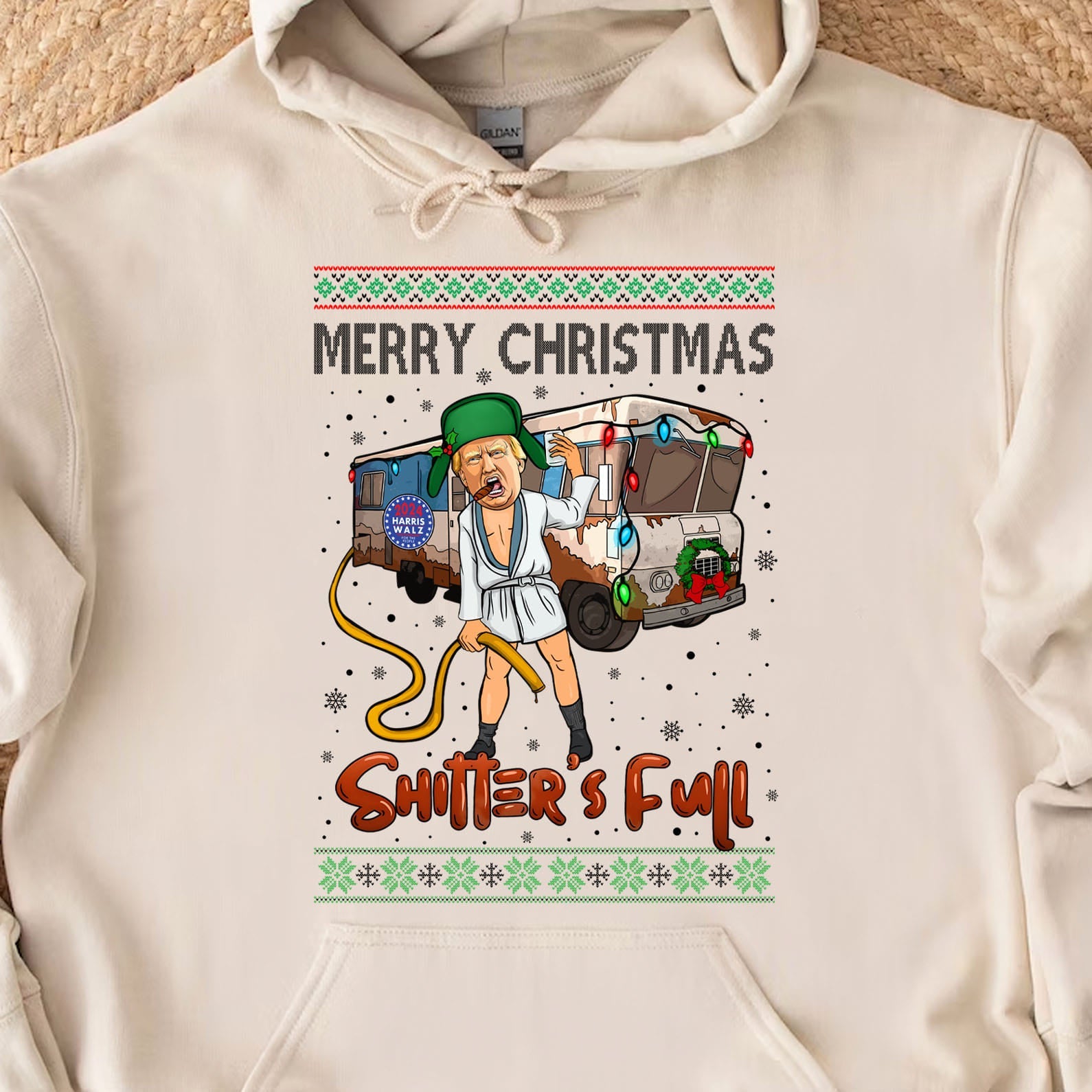 Trump 2024 Merry Christmas Shitter’s Full, Funny Trump Christmas Shirt, Trump 47th President Sweatshirt Bright T1757 - GOP