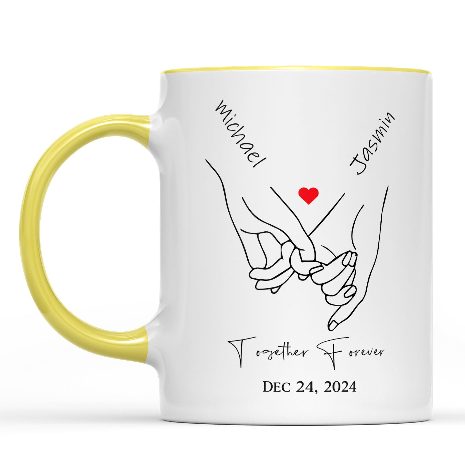Pinky Hold Hands, Customize Valentine Mug, Personalize Anniversary Gift, Valentines Gift 681824