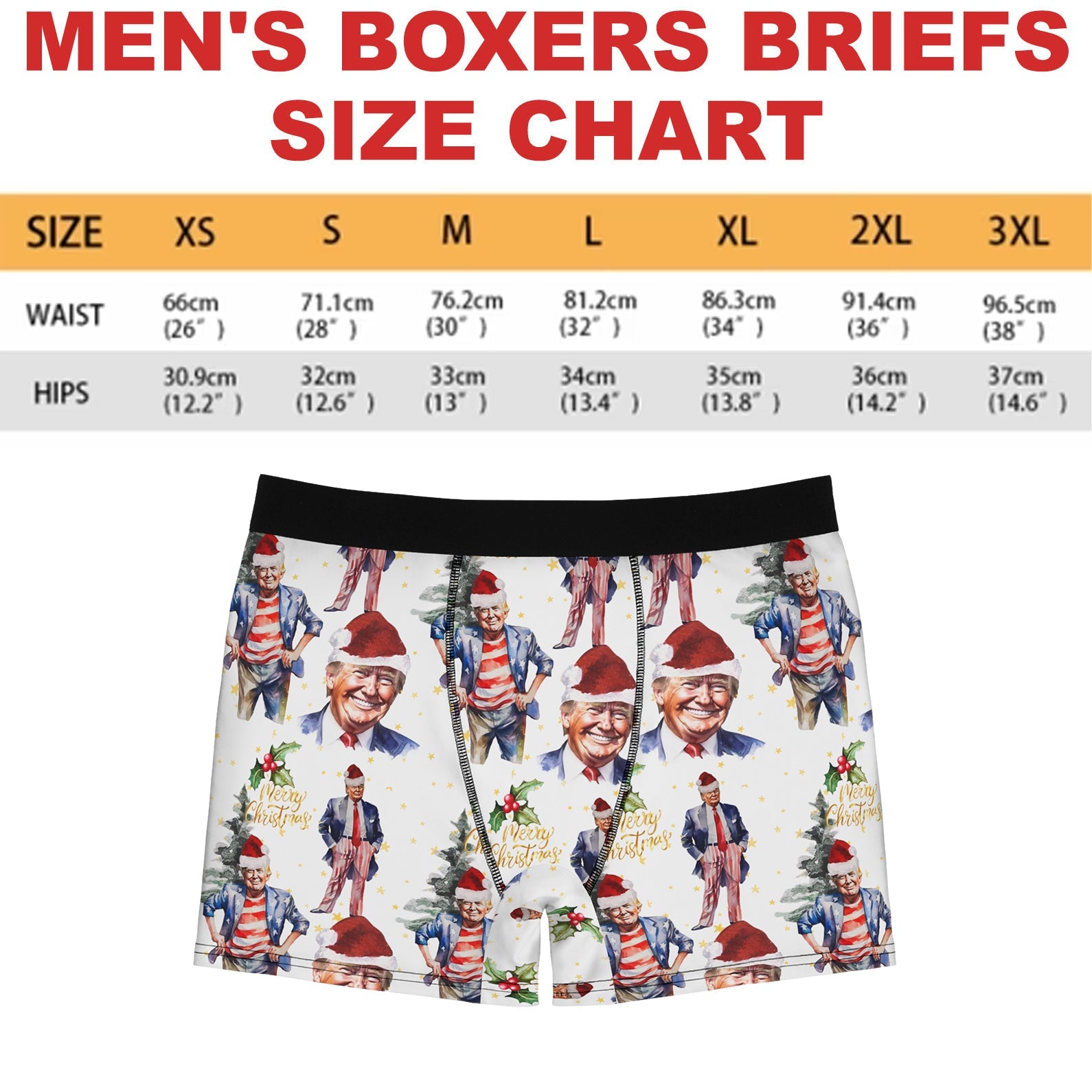 Christmas Watercolor Trump Santa Boxer Briefs, Political Xmas Gift, Trump Christmas Gift, Republican Gift 681827 - GOP