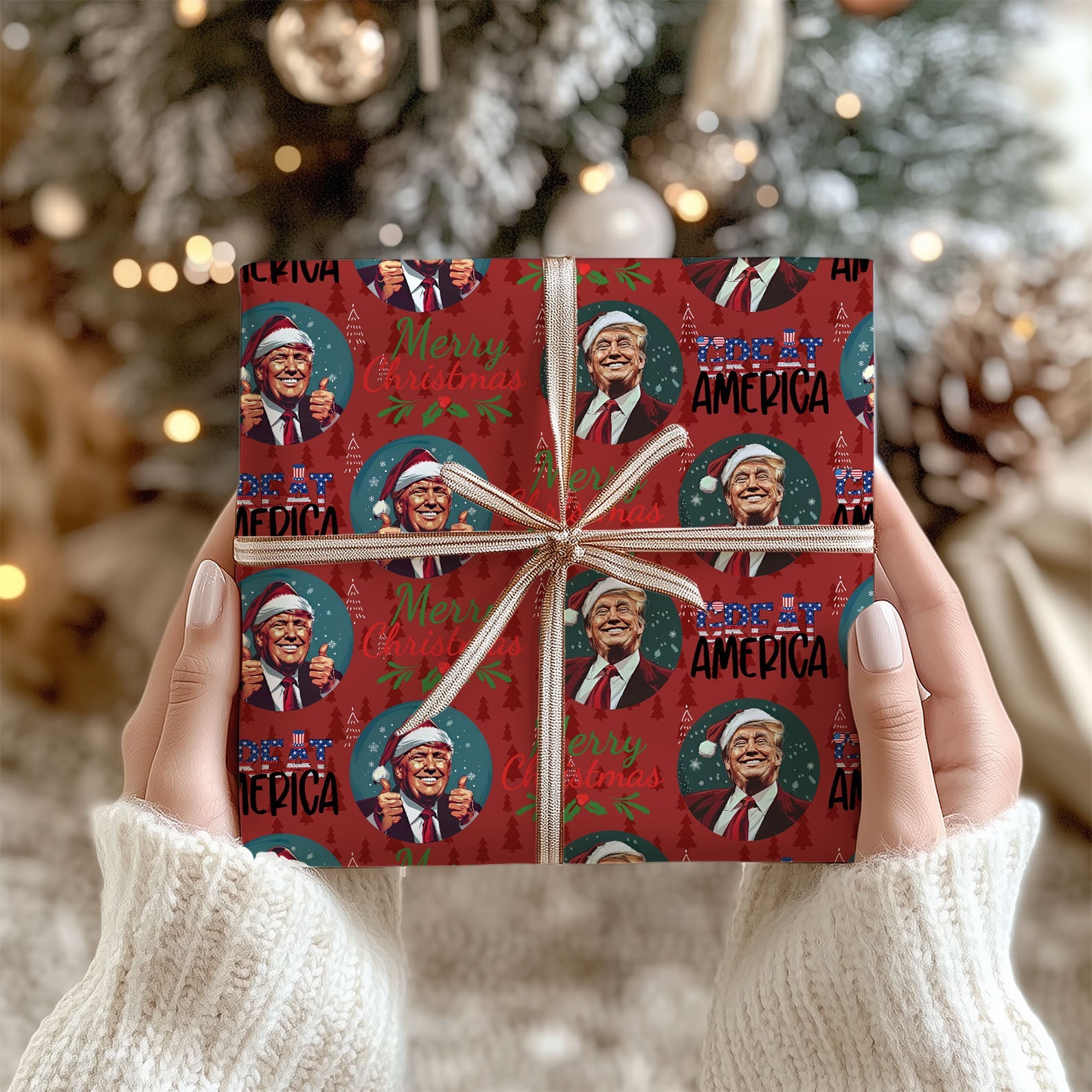 Trump Great America Wrapping Paper, Trump Won 2024, MAGA Gift Wrap, Republican Gift M1830 - GOP