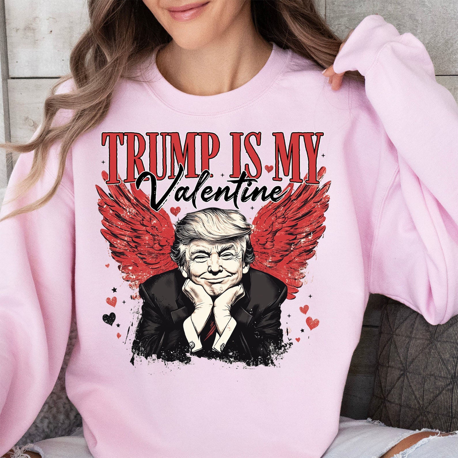 Trump Is My Valentine, Retro Valentines Shirt, Trump Valentine's Day Sweatshirt Bright 681850 - GOP
