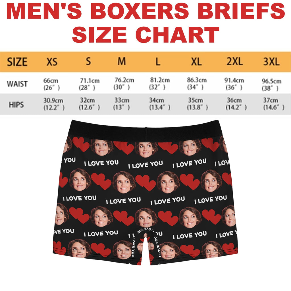 Custom Face I Love U Heart Boxer Briefs, Custom Face Photo Boxer, Custom Christmas Gift Ideas for Husband, Boyfriend 681852