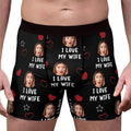 I Love with Heart Boxer Briefs, Custom Face Photo Boxer, Custom Valentine Gift Ideas for Husband, Boyfriend 681858