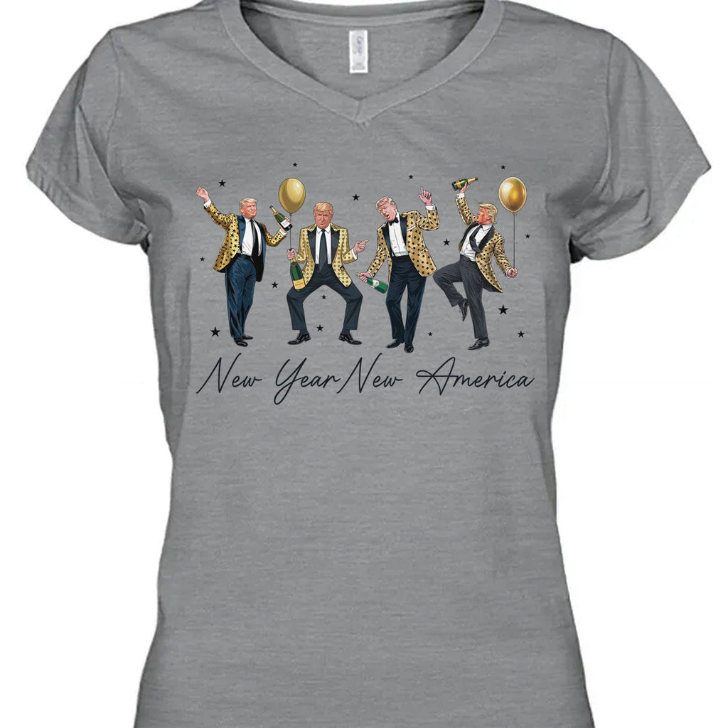 New Year New America Shirt | Humorous Dancing Trump Sweatshirt | Retro Trump New Years Party Shirt Bright 681936 - GOP