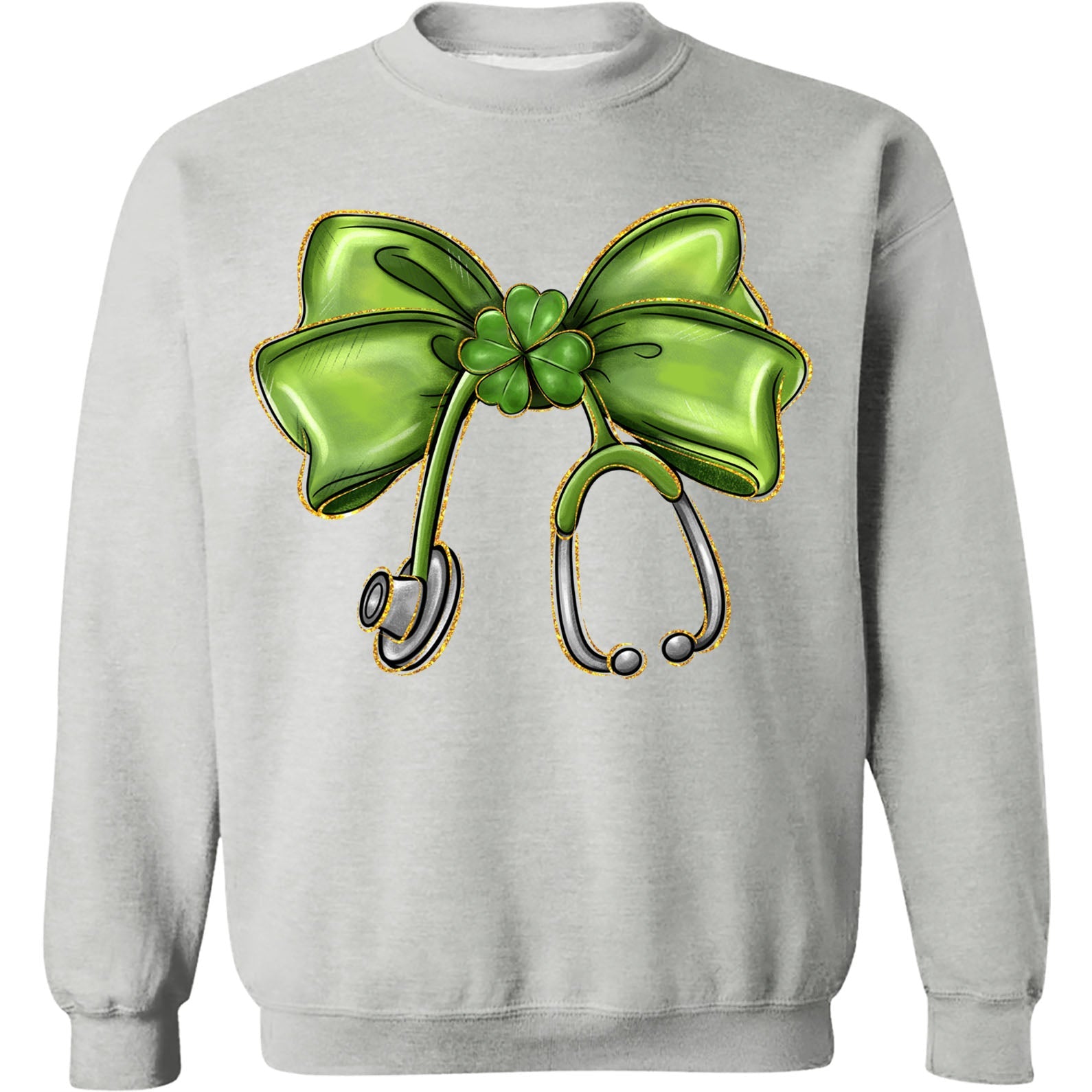 St. Patrick's Day Nurse Coquette Shirt, St Patricks Sweatshirt, Nurse Bow Ribbon Stethoscope Bright Shirt 682052