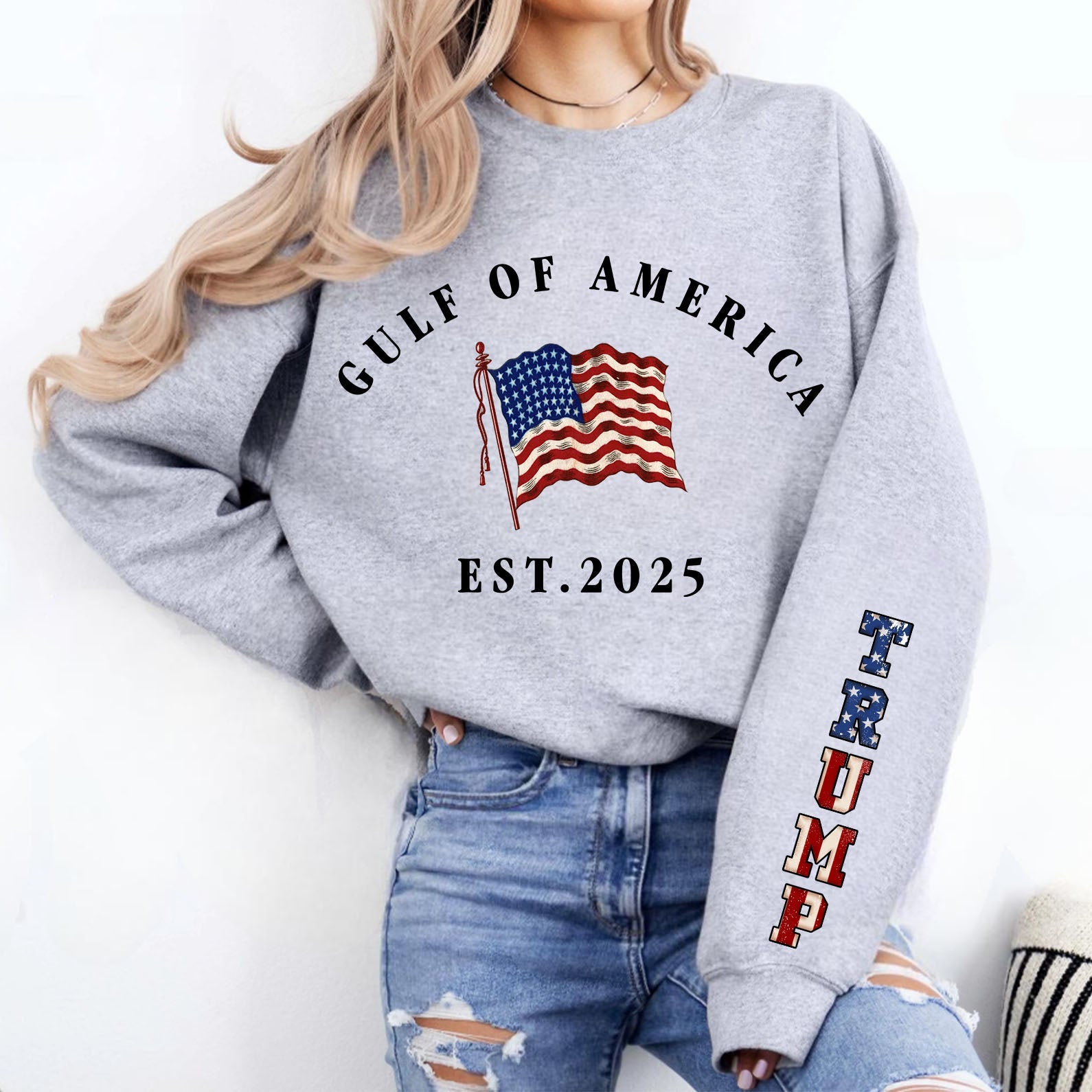 Trump Gulf of America Shirt, Donald Trump MAGA Sleeve Print Sweatshirt, Republican Gift 682079 - GOP