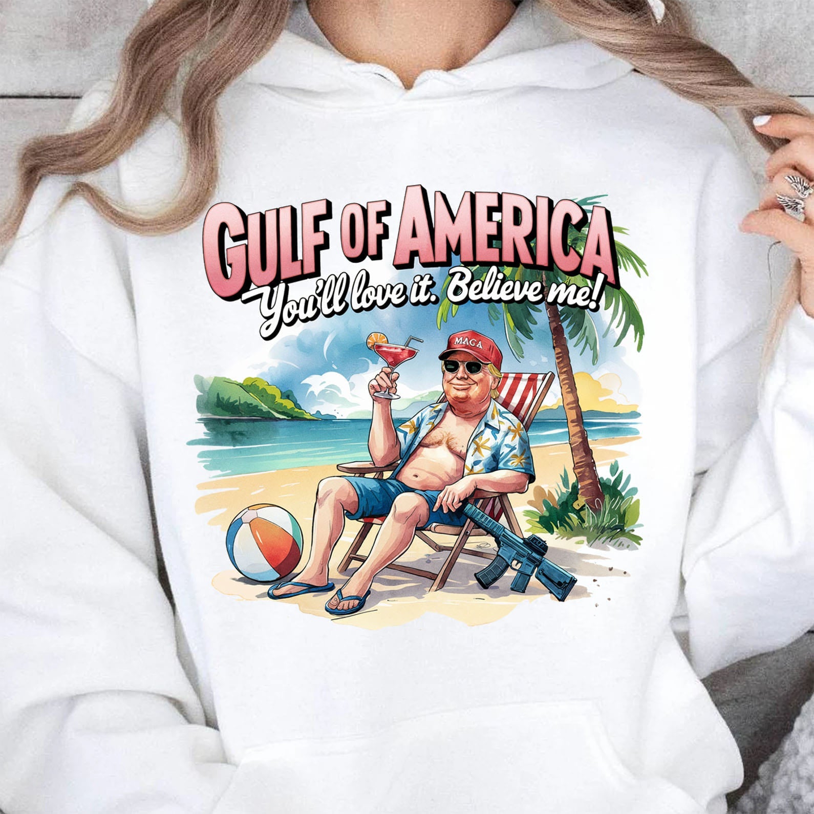 Trump Gulf of America, Humorous Trump Sweatshirt, Funny Trump President Bright Shirt 682086 - GOP