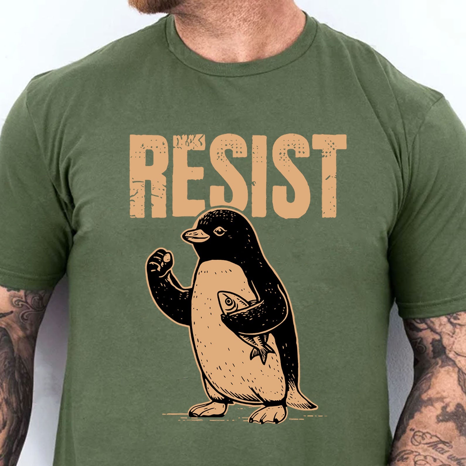 Resist Penguin Activism Shirt, 8647 Anti Trump Protest Tee, Political Protest Dark Shirt 682187