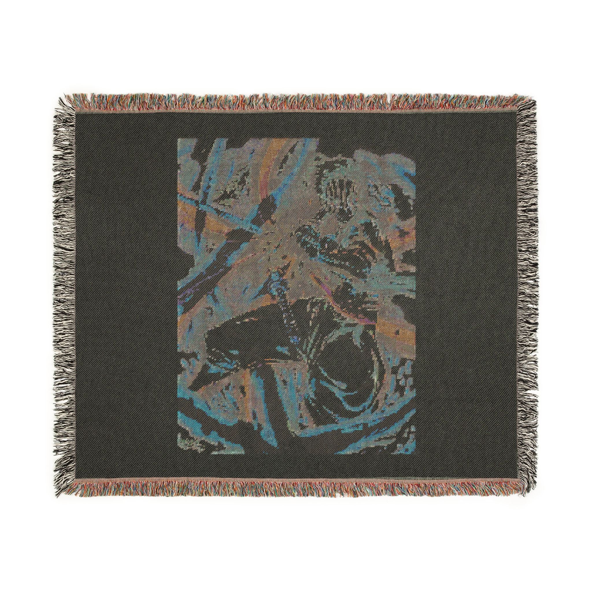 Woven Blanket — Retro Anime Pilot Illustration Throw
