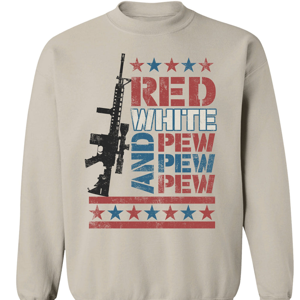 Red White and Pew Pew Pew Unisex Shirt | 4th of July Shirt | Retro America Patriotic Shirt Bright C1055