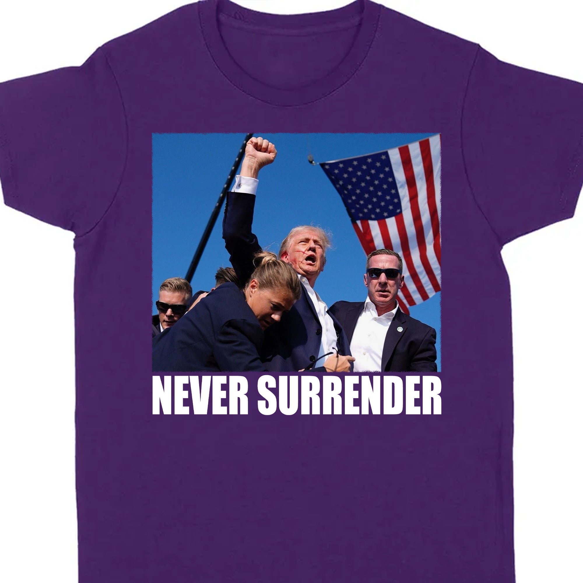 Trump Never Surrender | Trump Fight 2024 Shirt Pennsylvania Rally | Shirt Dark C1121 - GOP