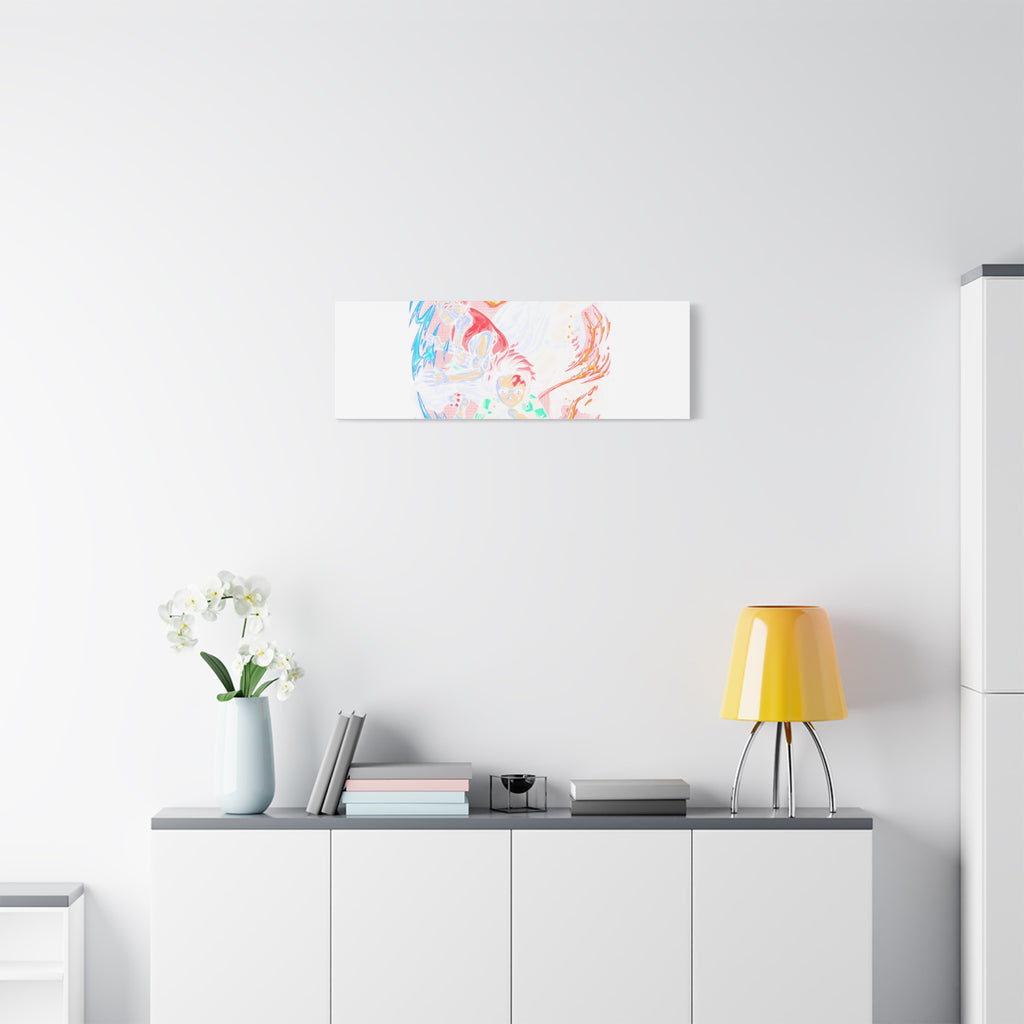 Anime Canvas Wall Art — Demon Slayer Tanjiro & Rengoku Matte Stretched Print