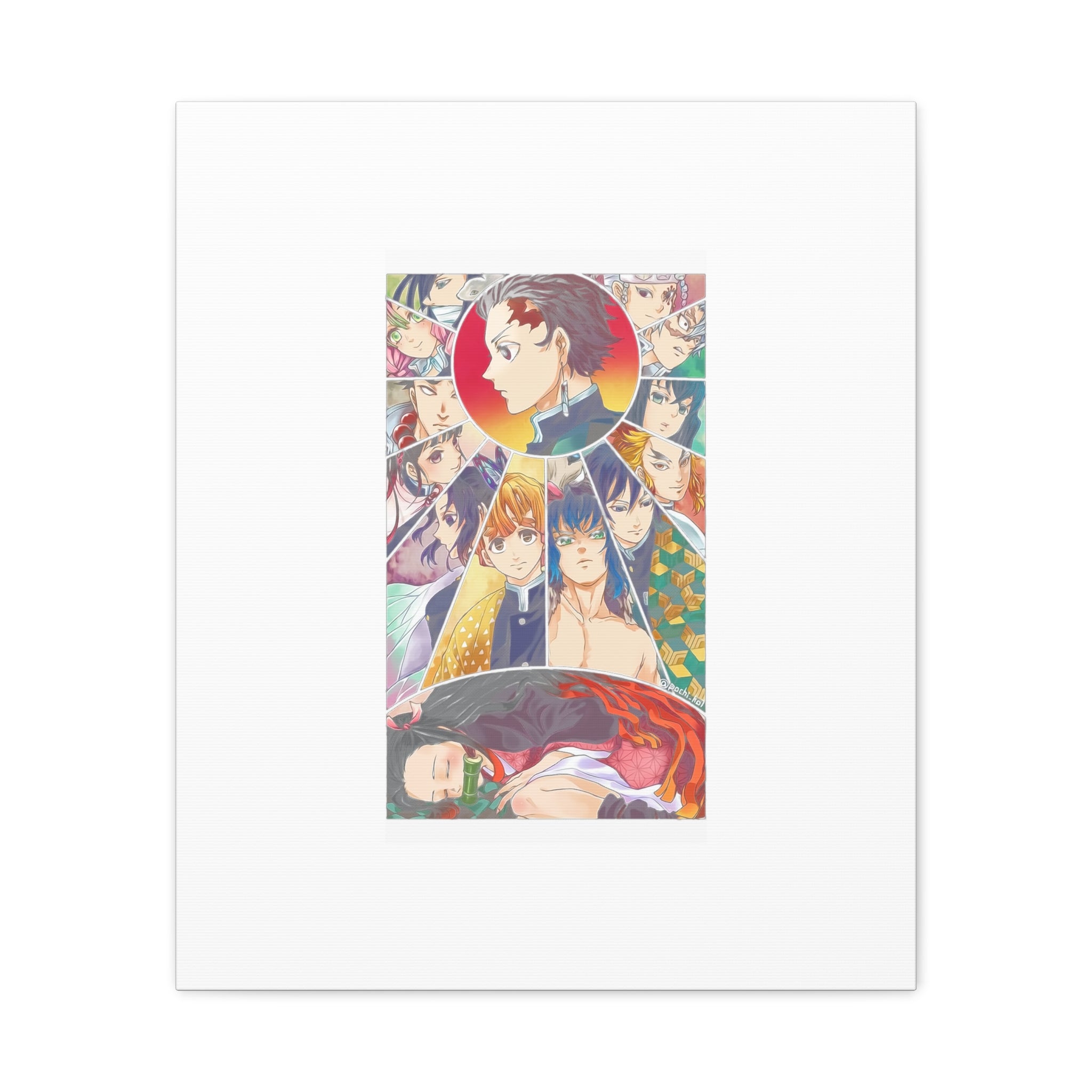 Anime Character Collage Matte Canvas Print - Stretched Wall Art