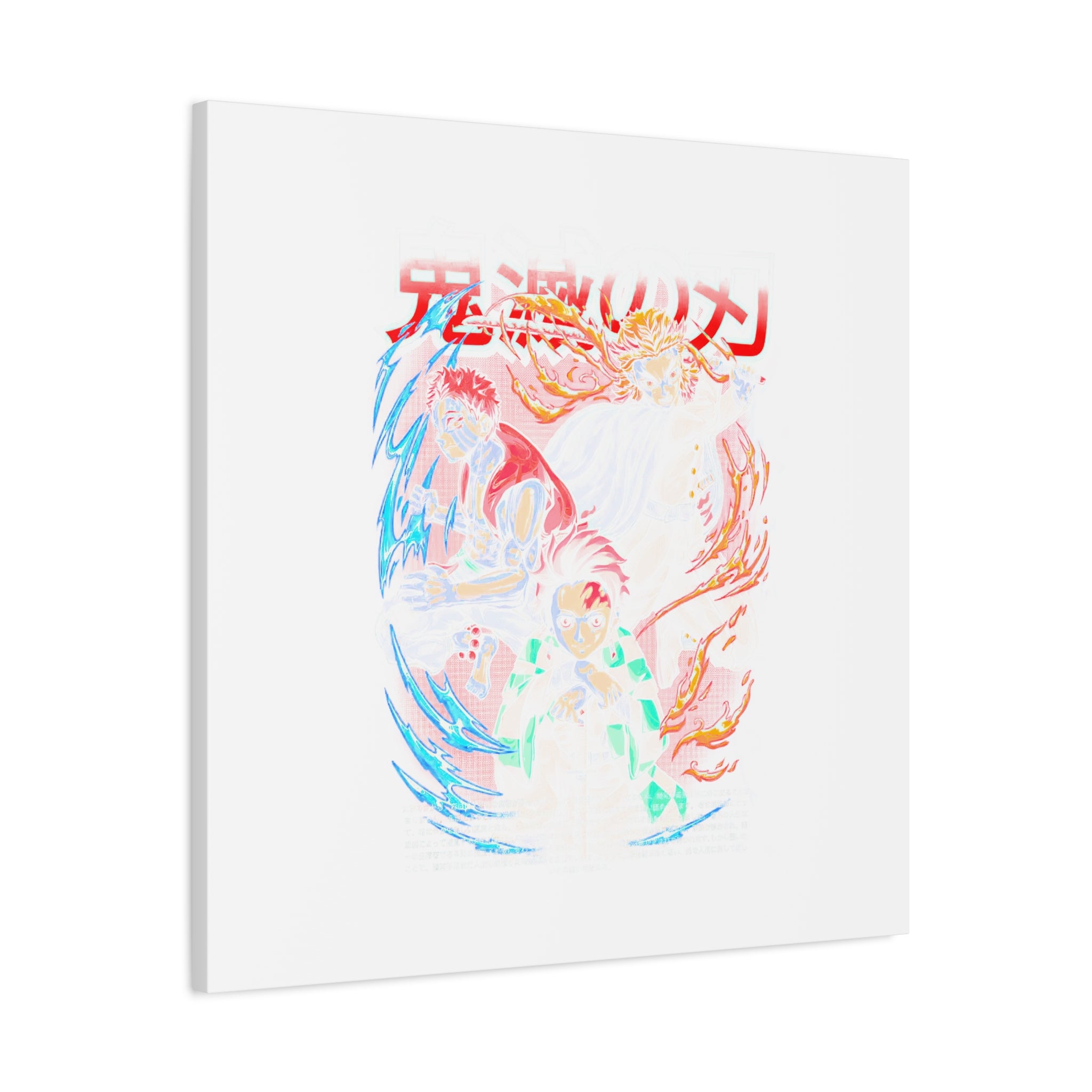 Anime Canvas Wall Art — Demon Slayer Tanjiro & Rengoku Matte Stretched Print