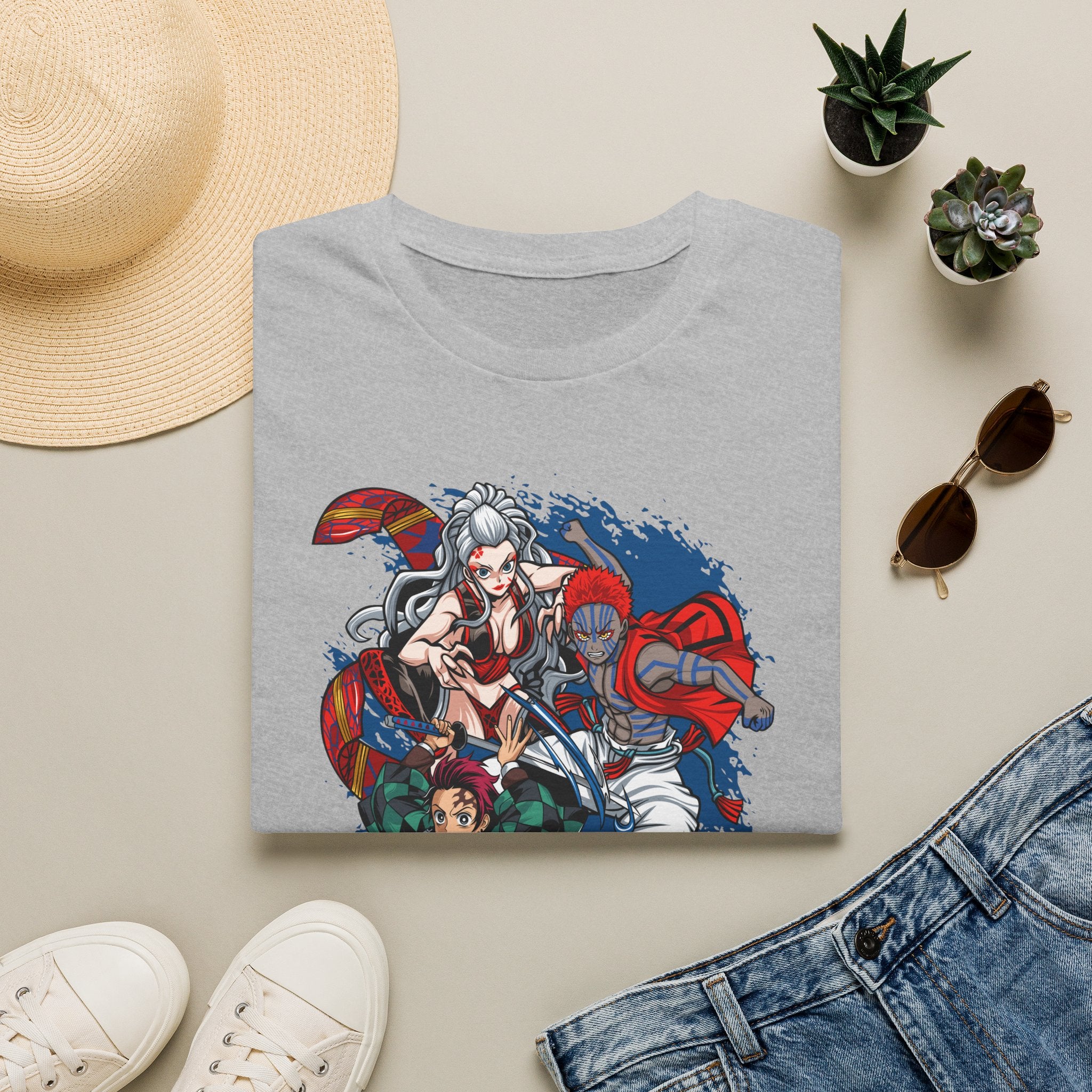 Anime Crew Graphic T-Shirt — Samurai & Fighters Illustration