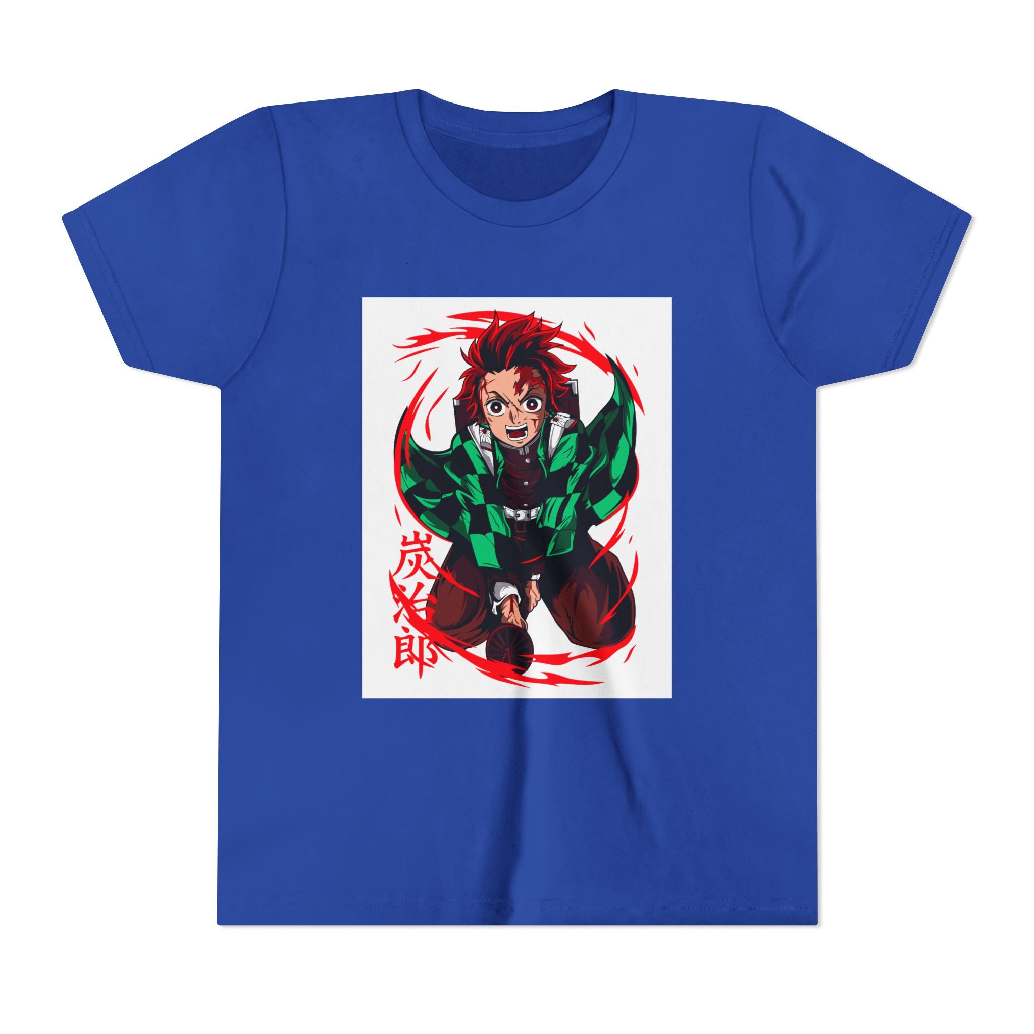 Youth Anime Character Tee — Action Pose Graphic Short Sleeve Shirt