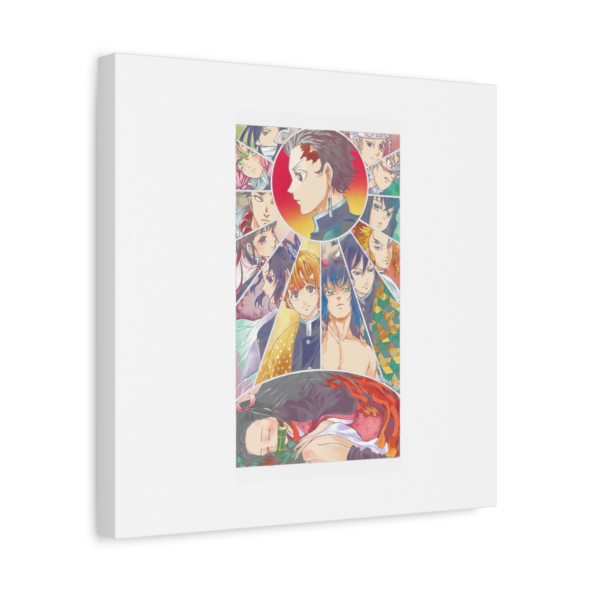 Anime Character Collage Matte Canvas Print - Stretched Wall Art