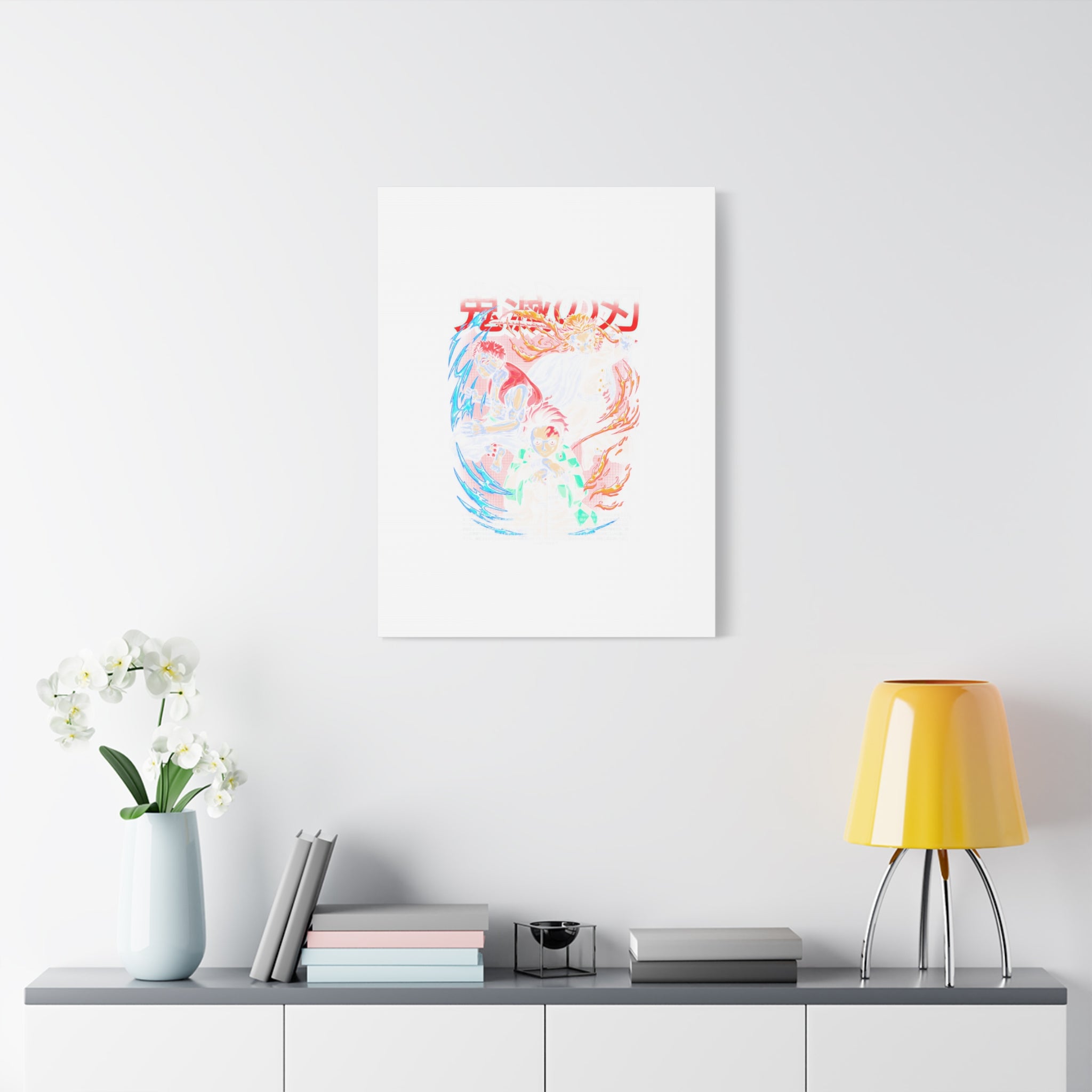 Anime Canvas Wall Art — Demon Slayer Tanjiro & Rengoku Matte Stretched Print