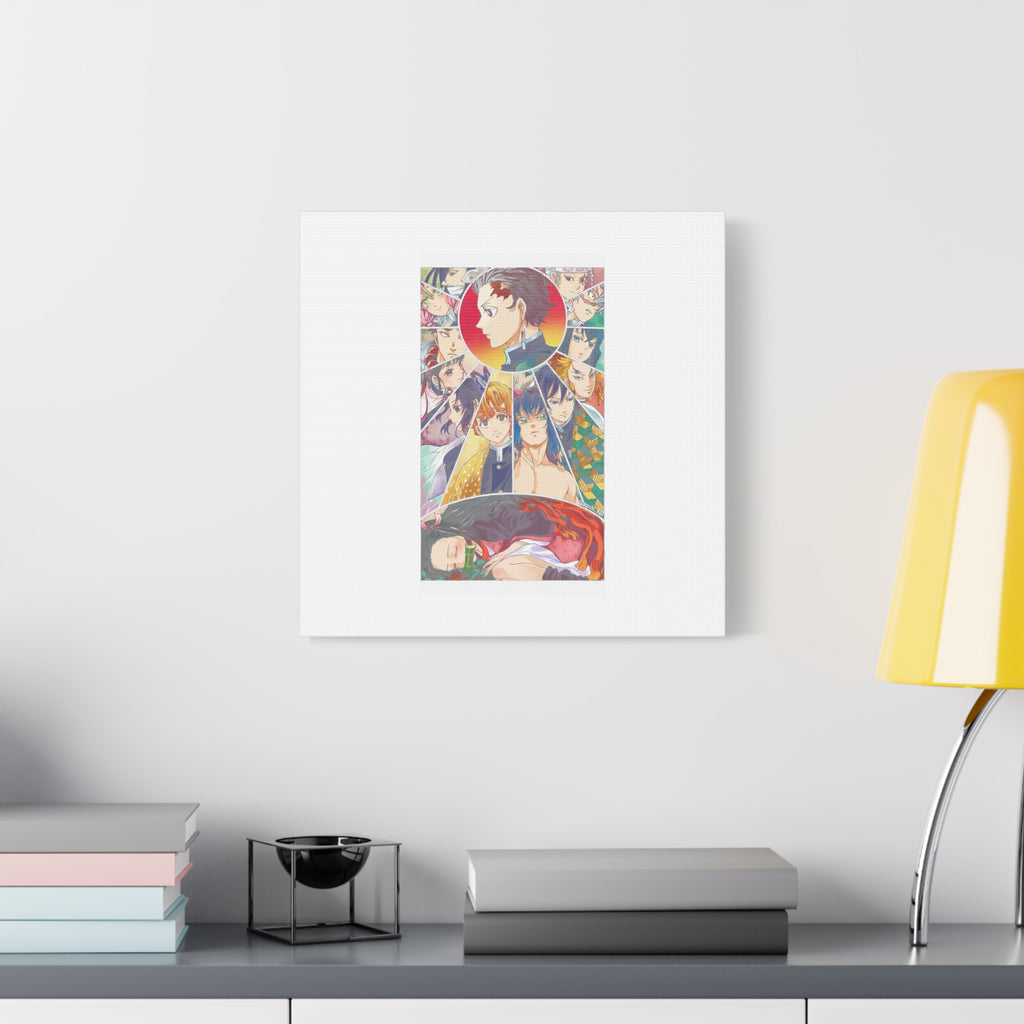 Anime Character Collage Matte Canvas Print - Stretched Wall Art
