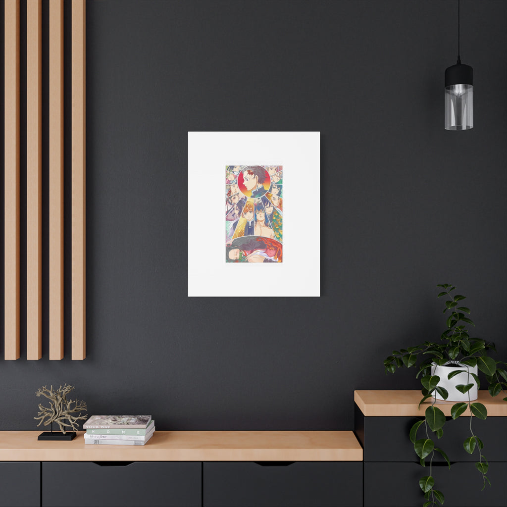 Anime Character Collage Matte Canvas Print - Stretched Wall Art