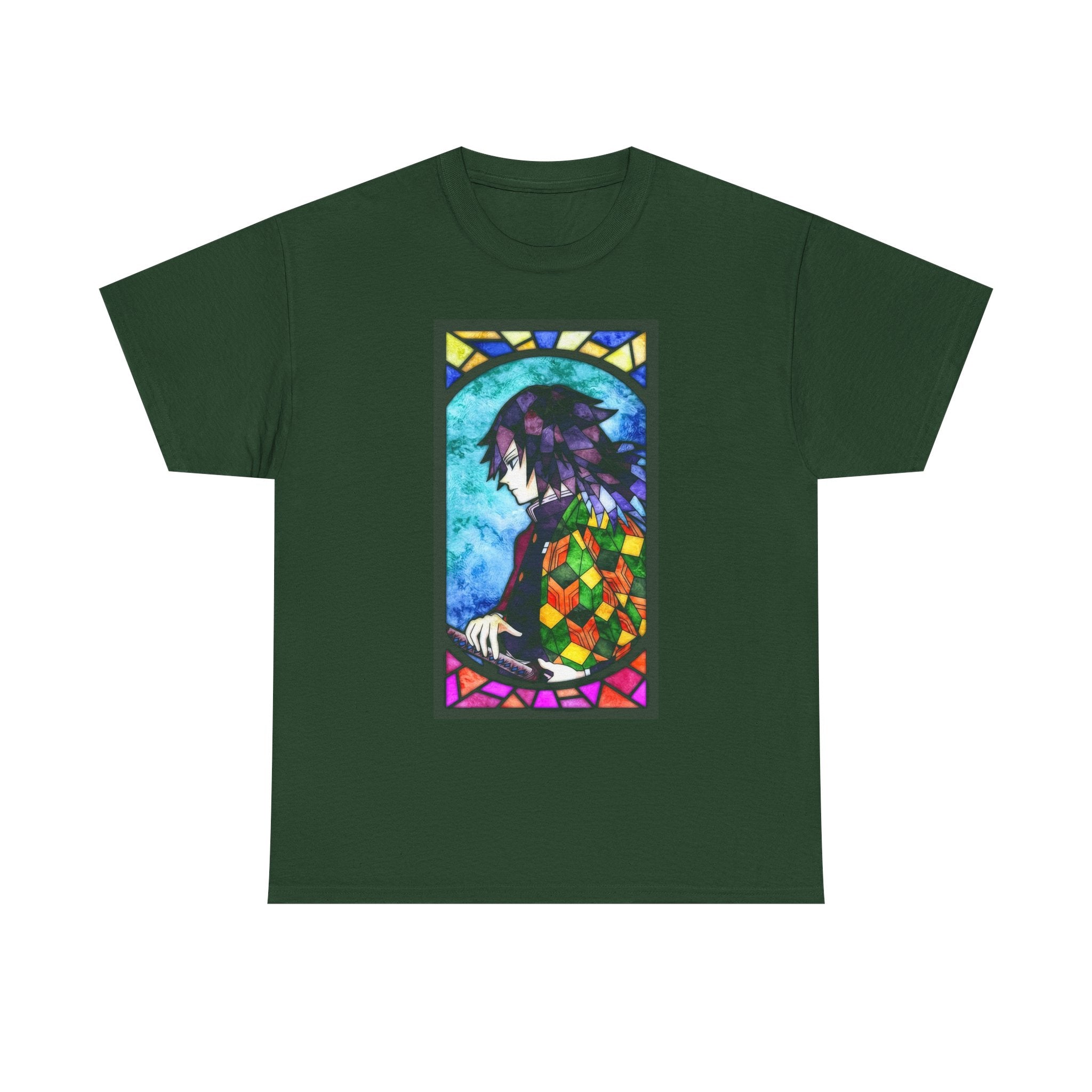 Stained Glass Owl T-Shirt — Colorful Mosaic Bird Graphic Tee
