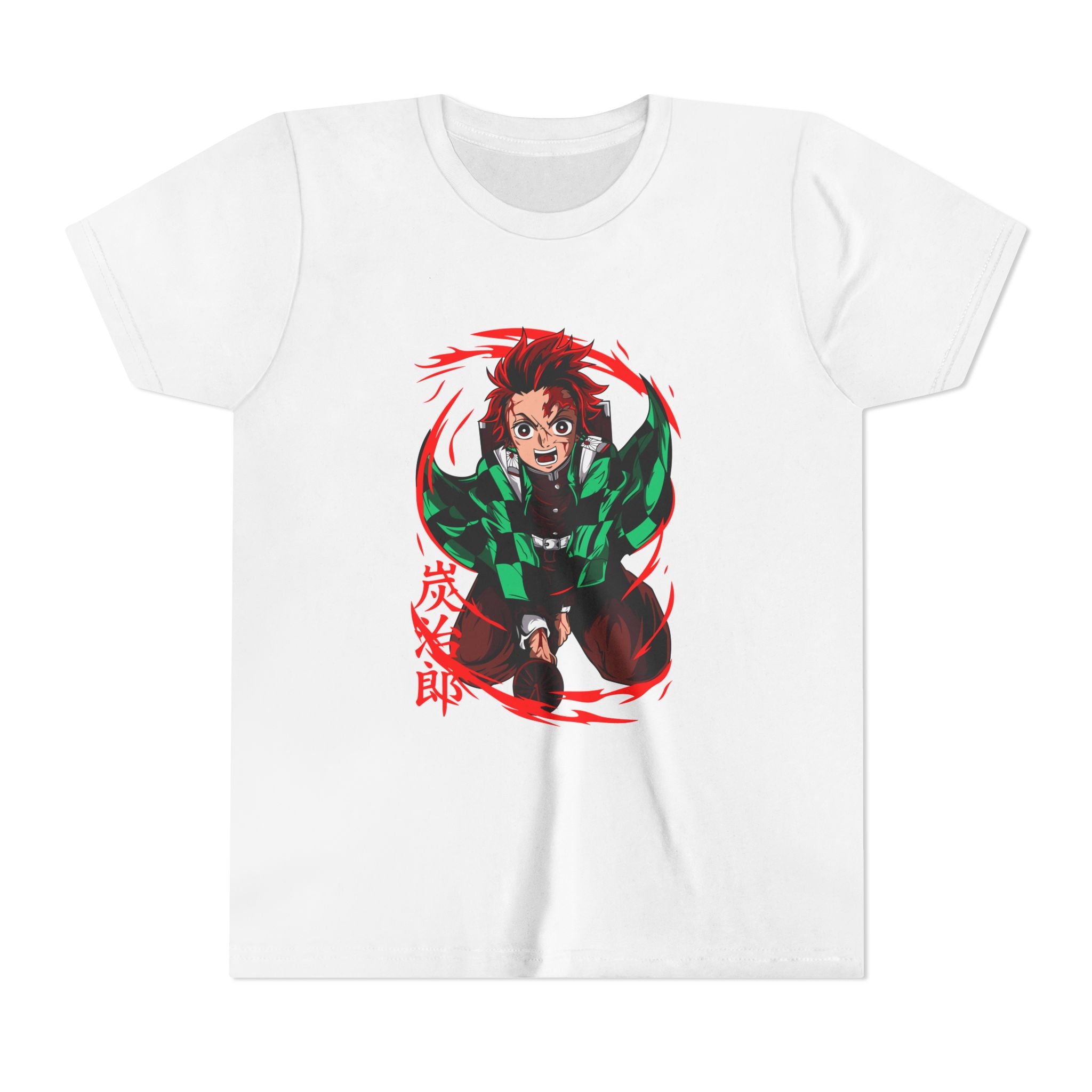 Youth Anime Character Tee — Action Pose Graphic Short Sleeve Shirt