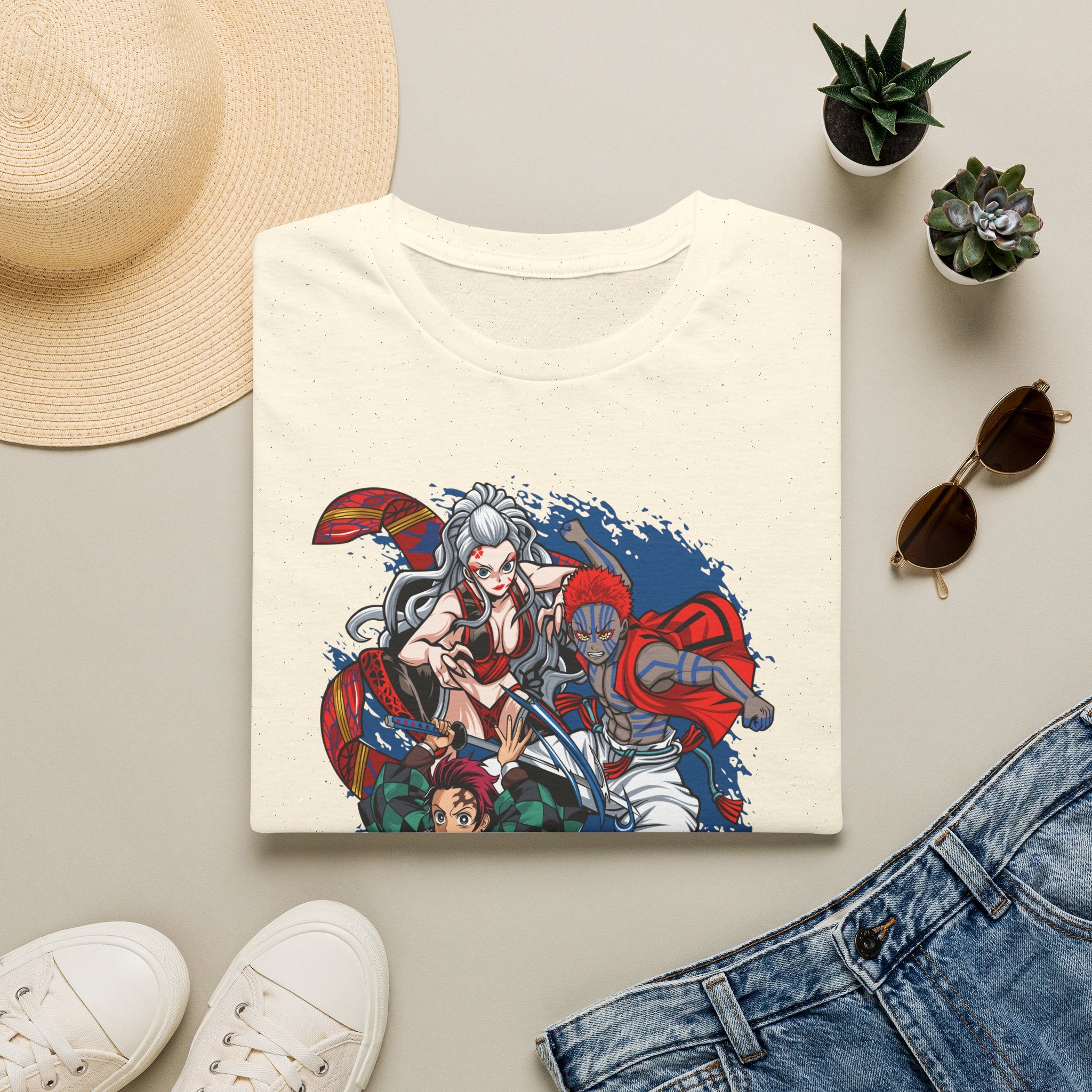 Anime Crew Graphic T-Shirt — Samurai & Fighters Illustration