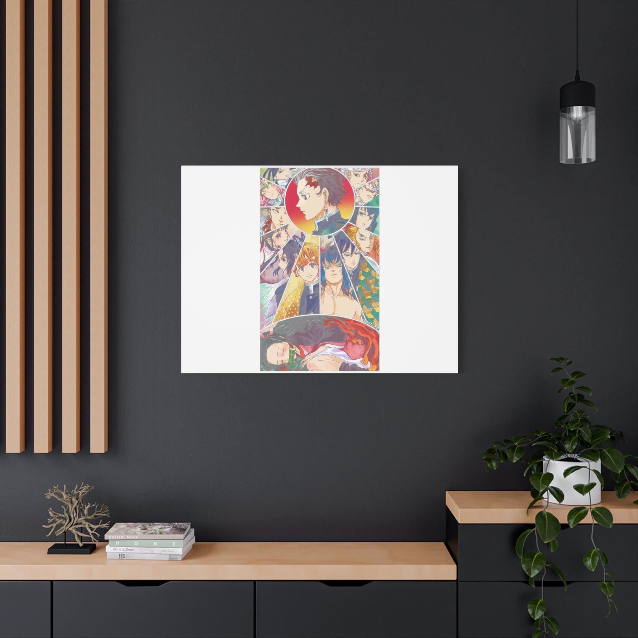 Anime Character Collage Matte Canvas Print - Stretched Wall Art