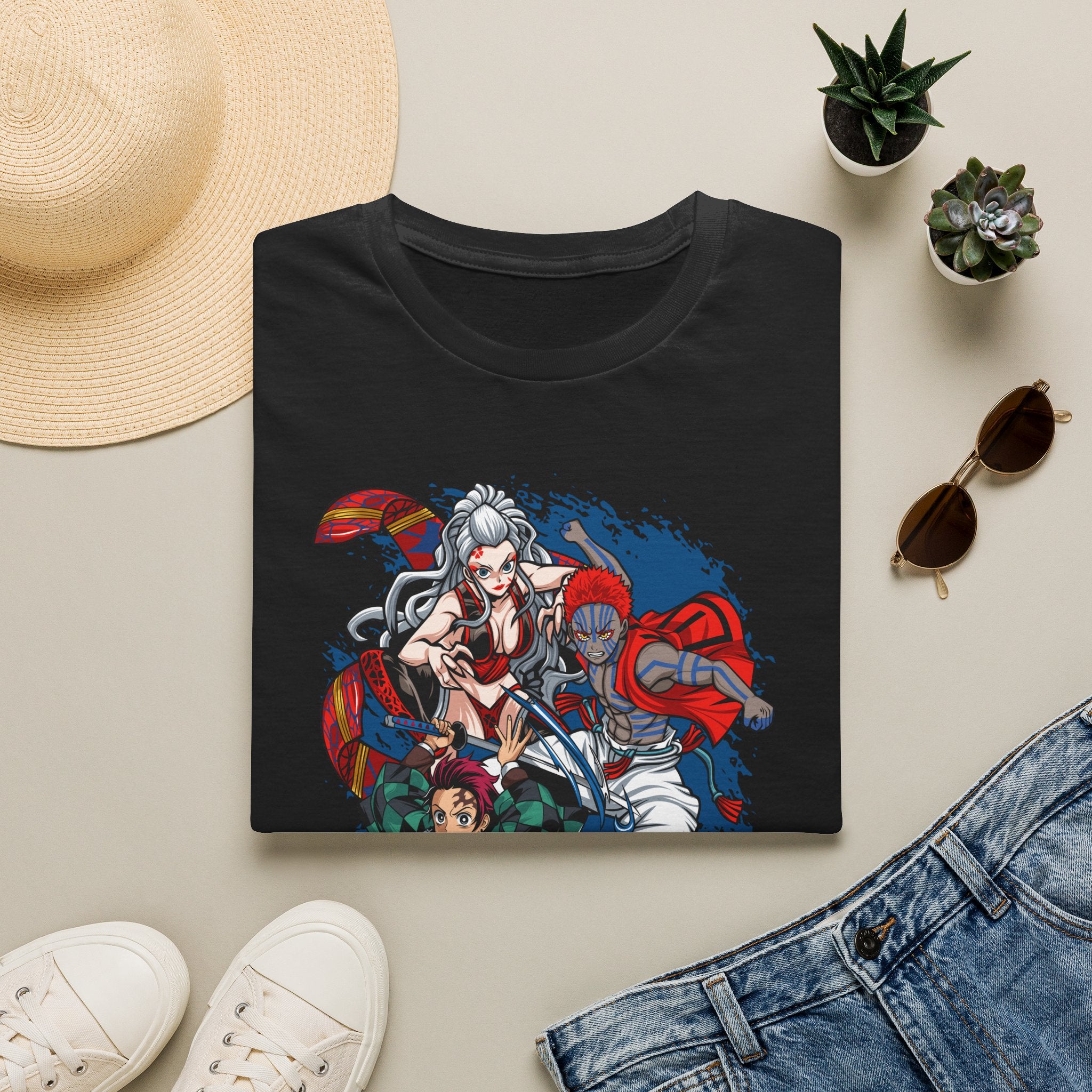 Anime Crew Graphic T-Shirt — Samurai & Fighters Illustration